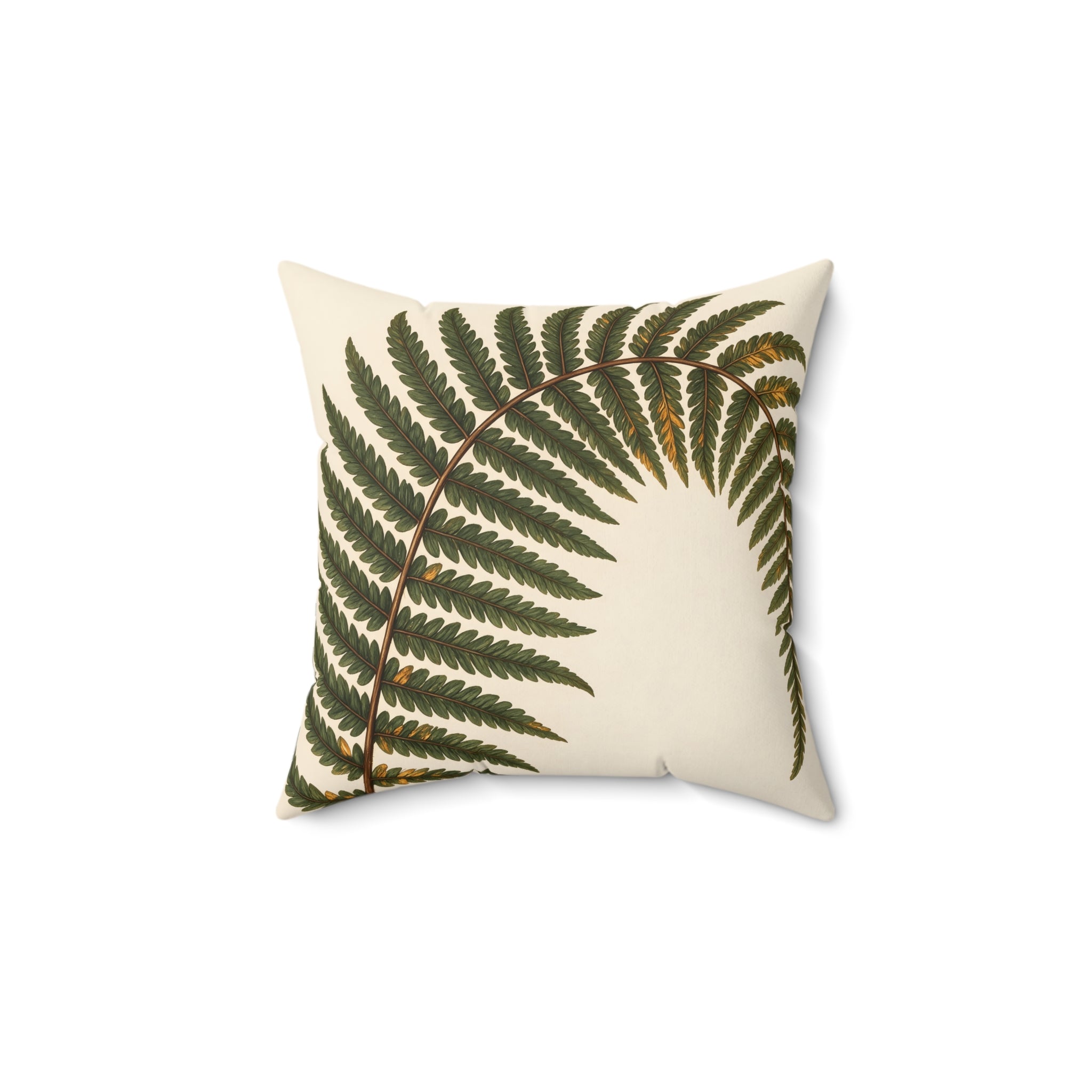 Ochre Olive Fern Throw Pillow with Insert