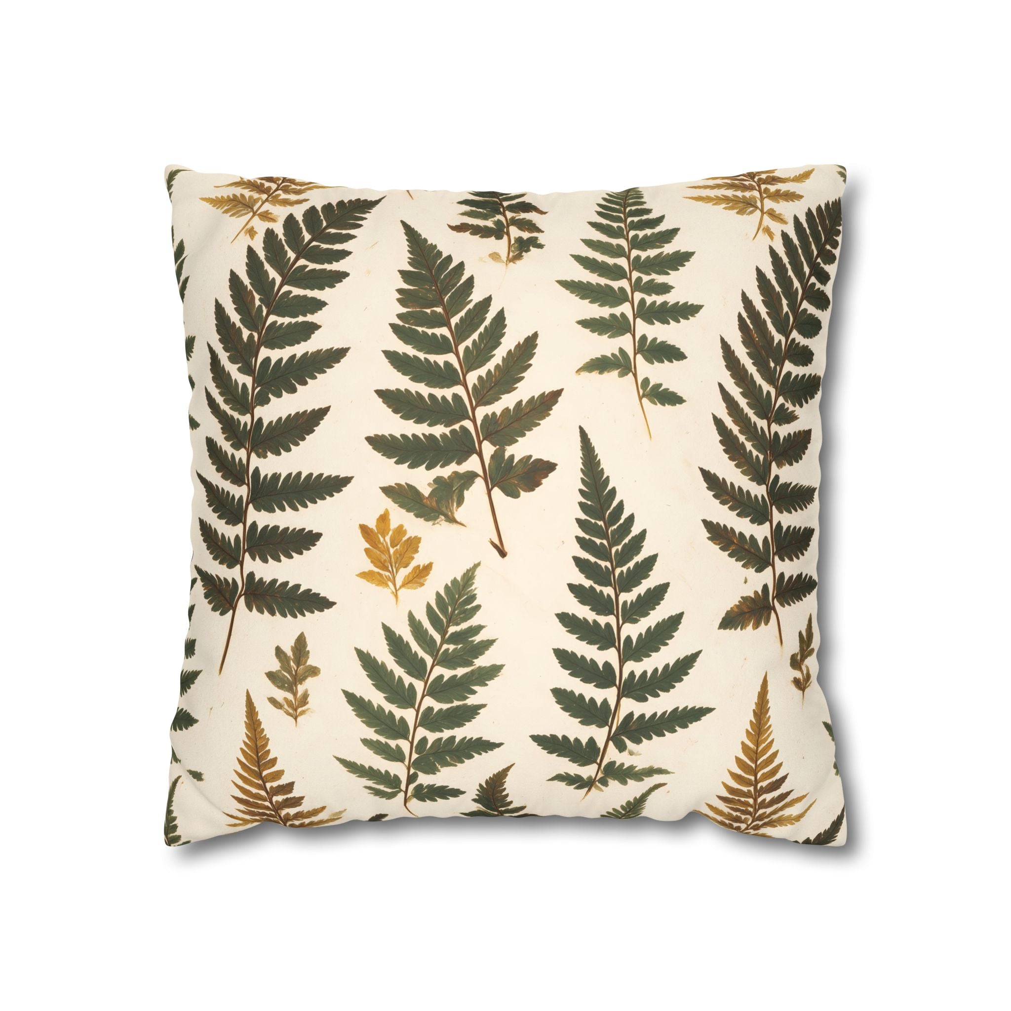 Umber Olive Fern Cushion Cover