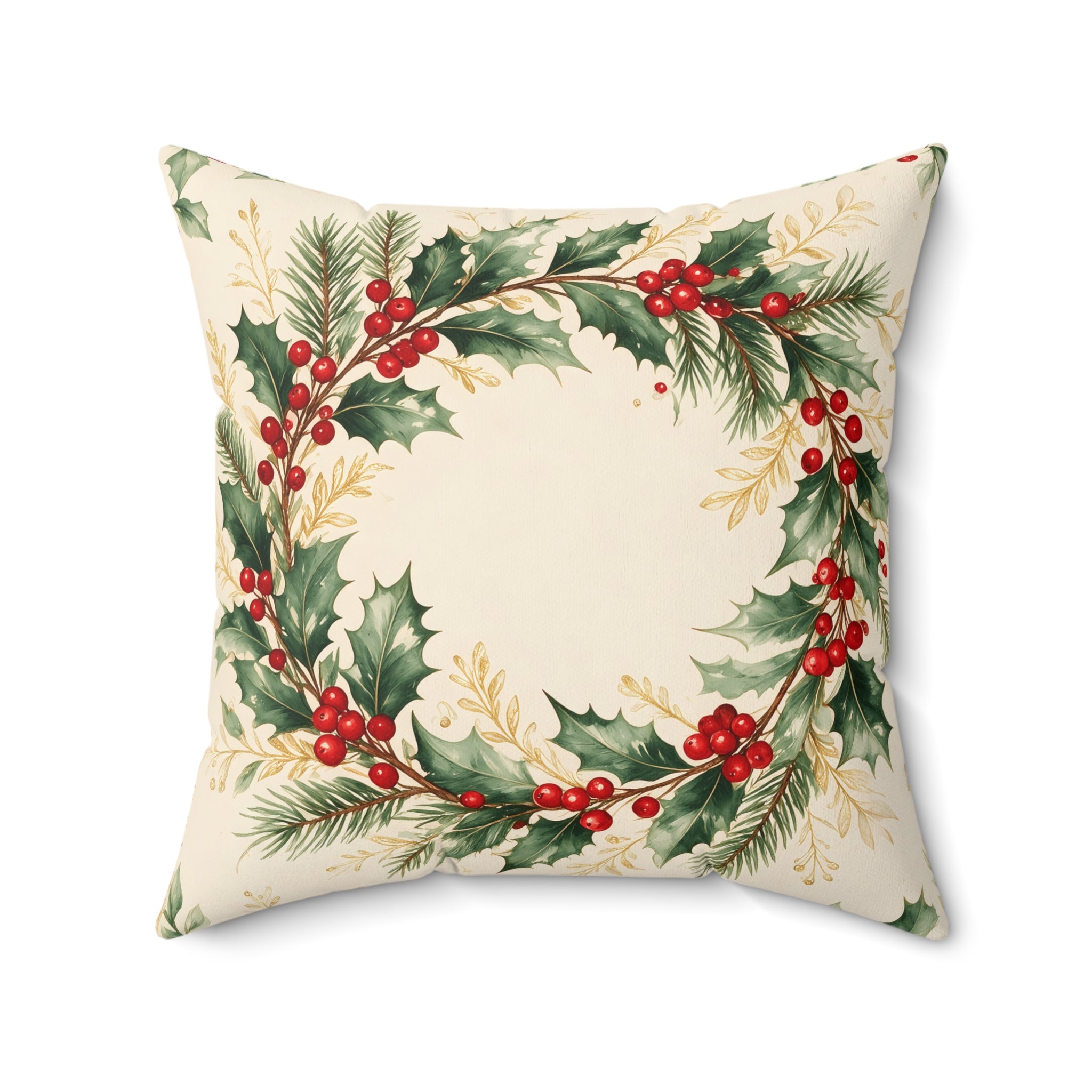 Christmas Wreath Throw Pillow with Insert