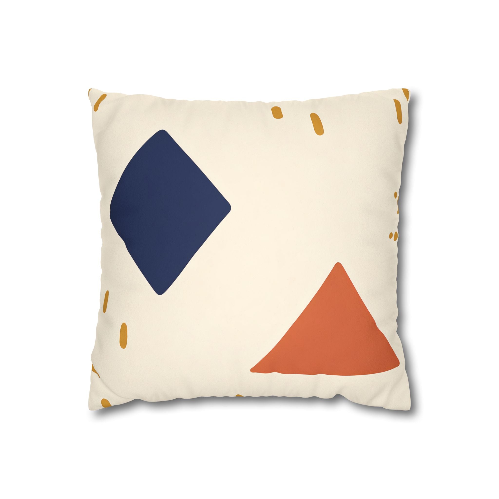 Indigo Diamond & Ochre Dash Pillow Cover