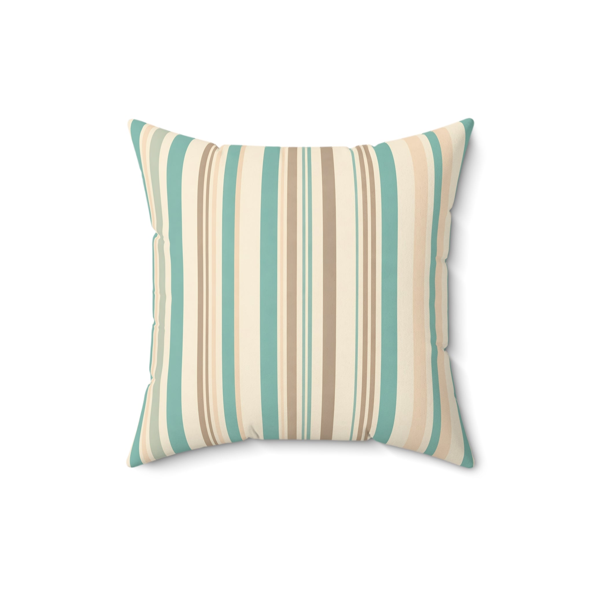 Shoreline Patina Blue Striped Throw Pillow with Insert