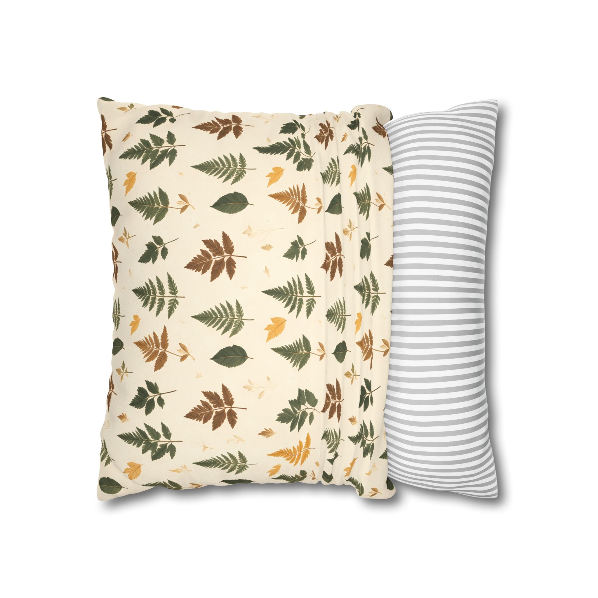 Olive Umber Fern Pillow Cover