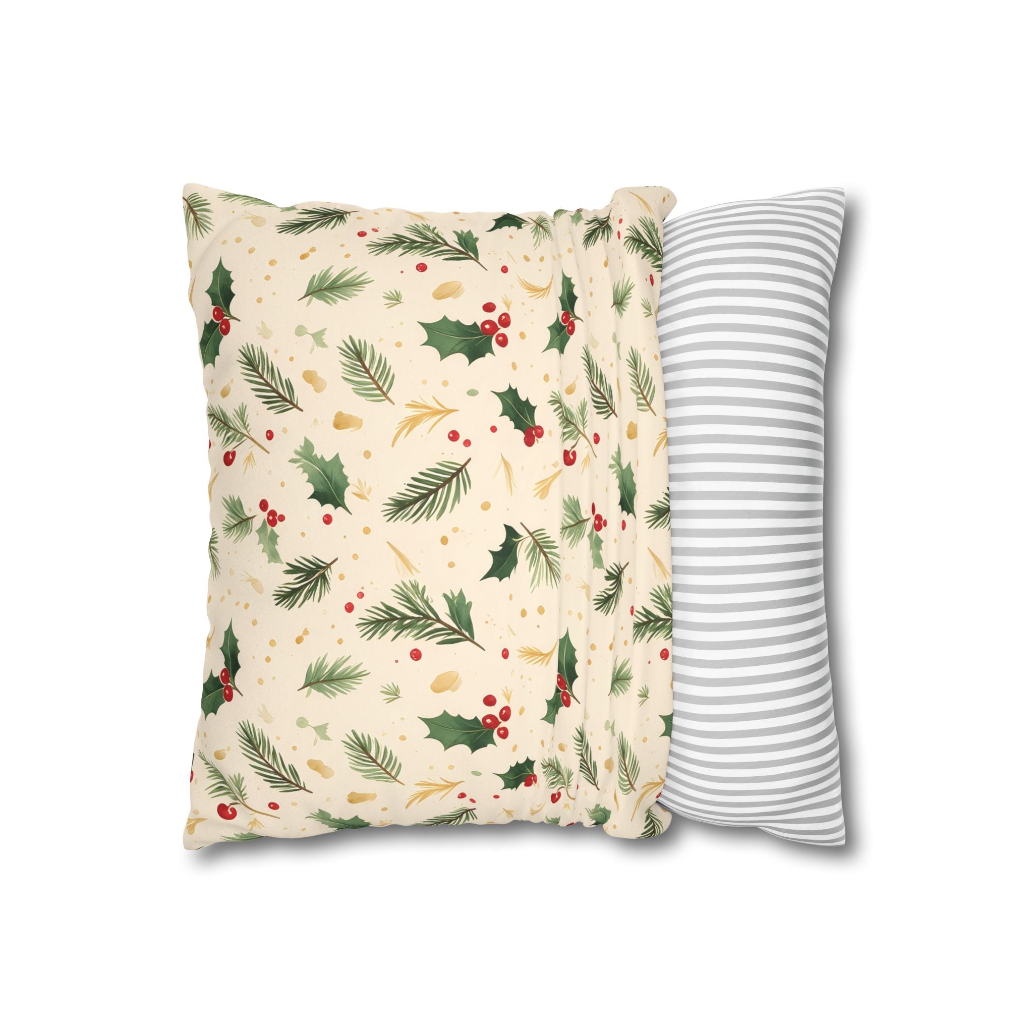 Festive Holly Berry Pillow Cover