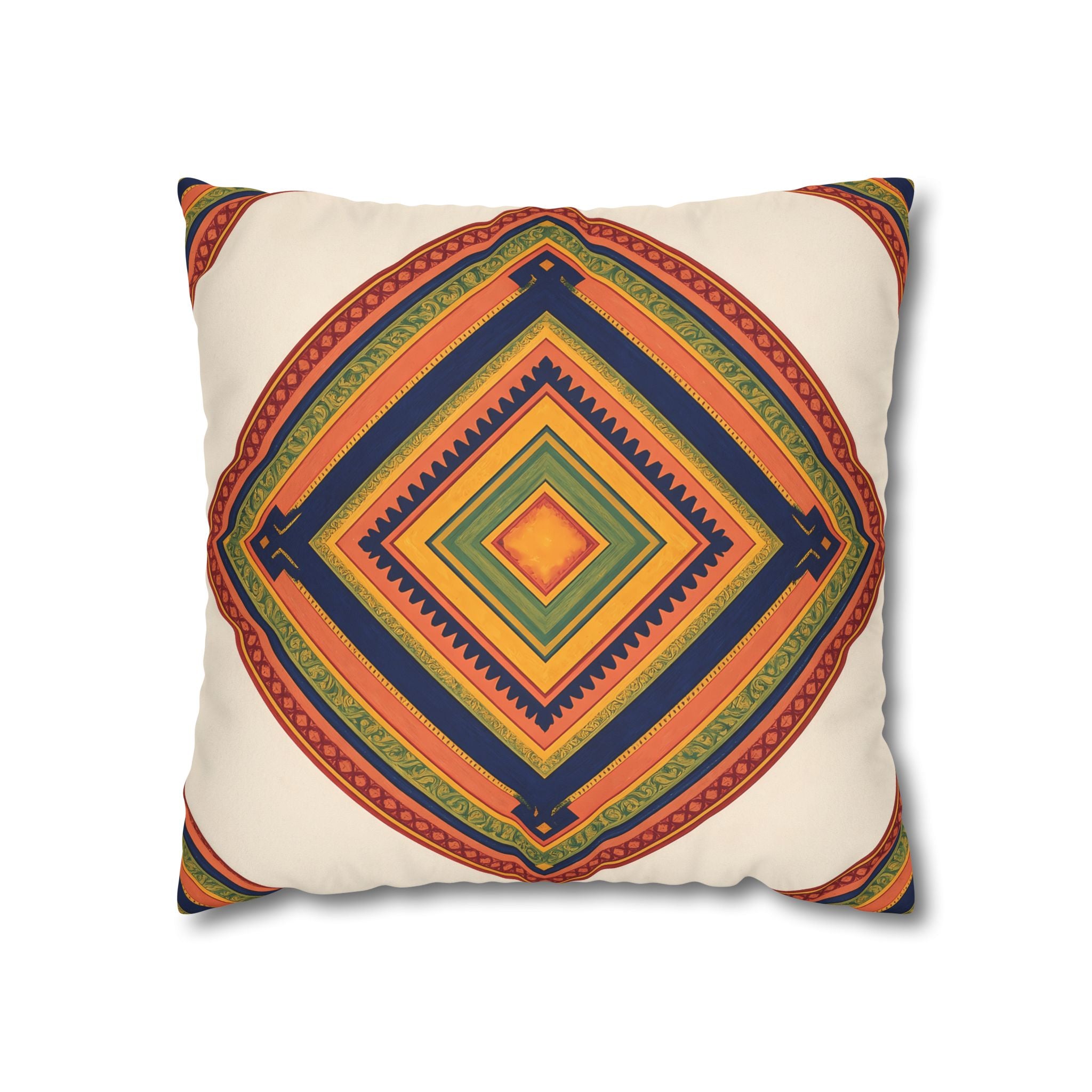 Global Folk Geometric Cushion