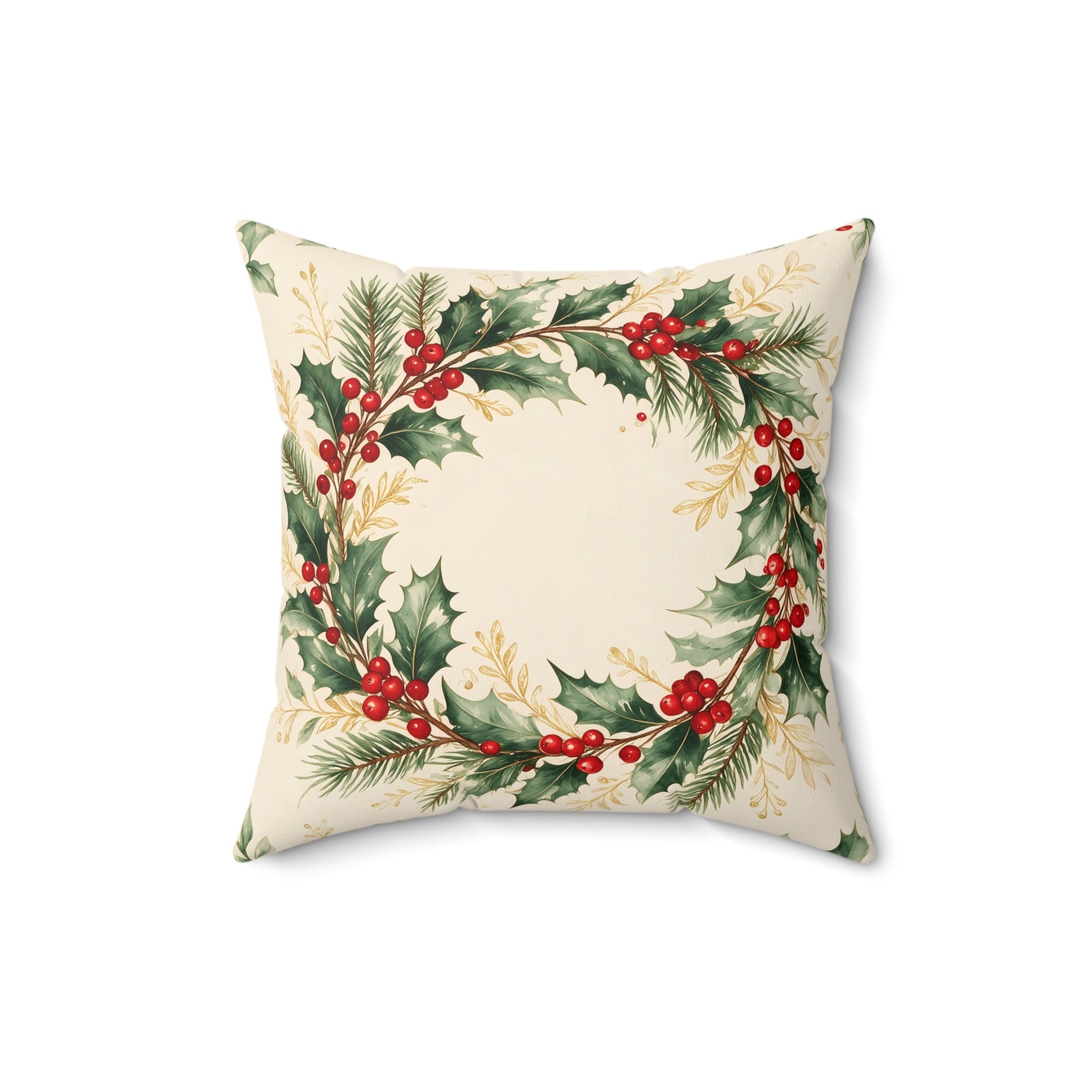 Christmas Wreath Throw Pillow with Insert