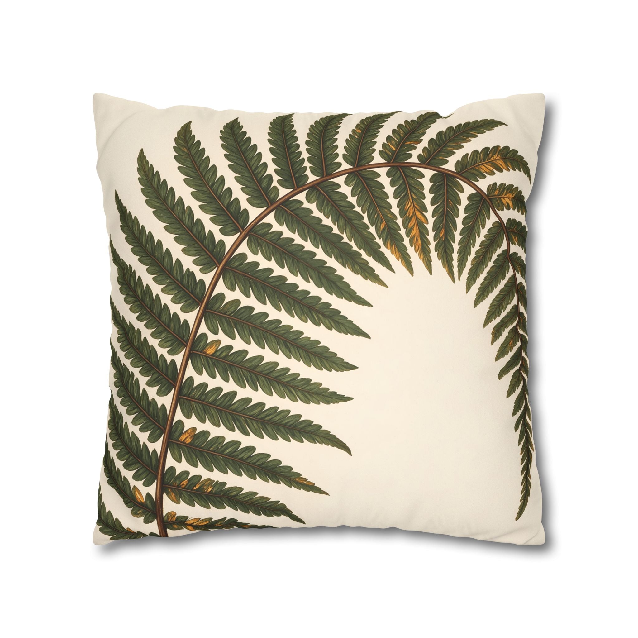 Umber Olive Fern Cushion Cover