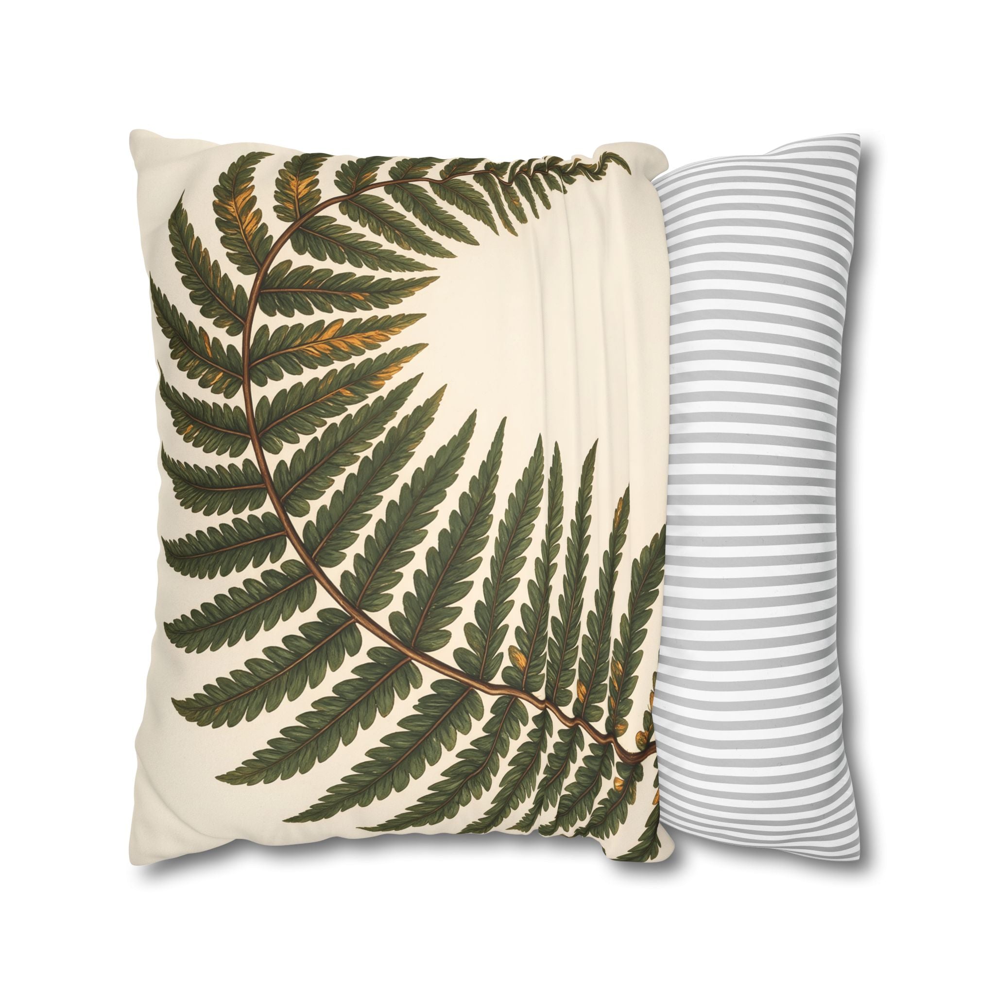 Umber Olive Fern Cushion Cover