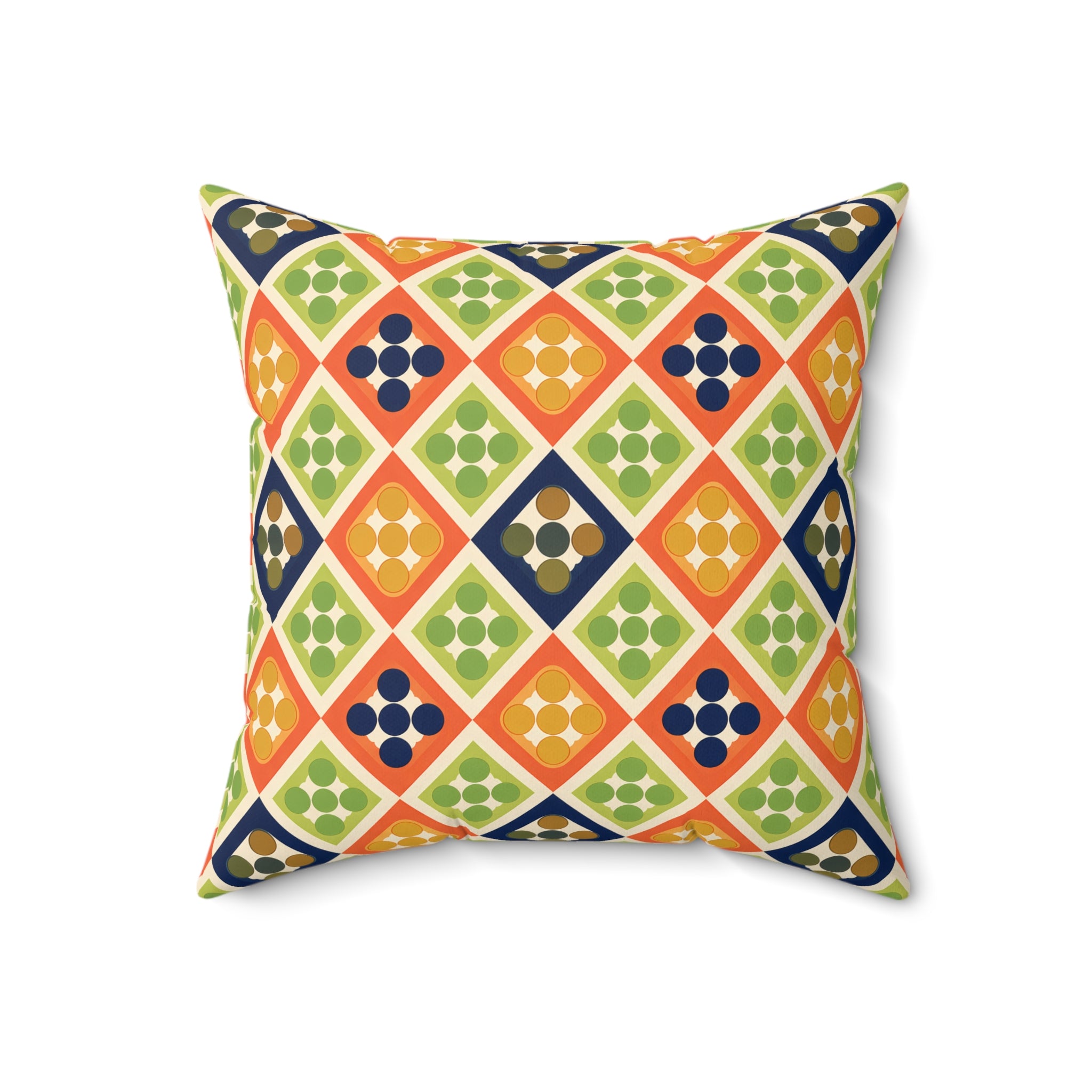 Persimmon and Indigo Throw Pillow with Insert
