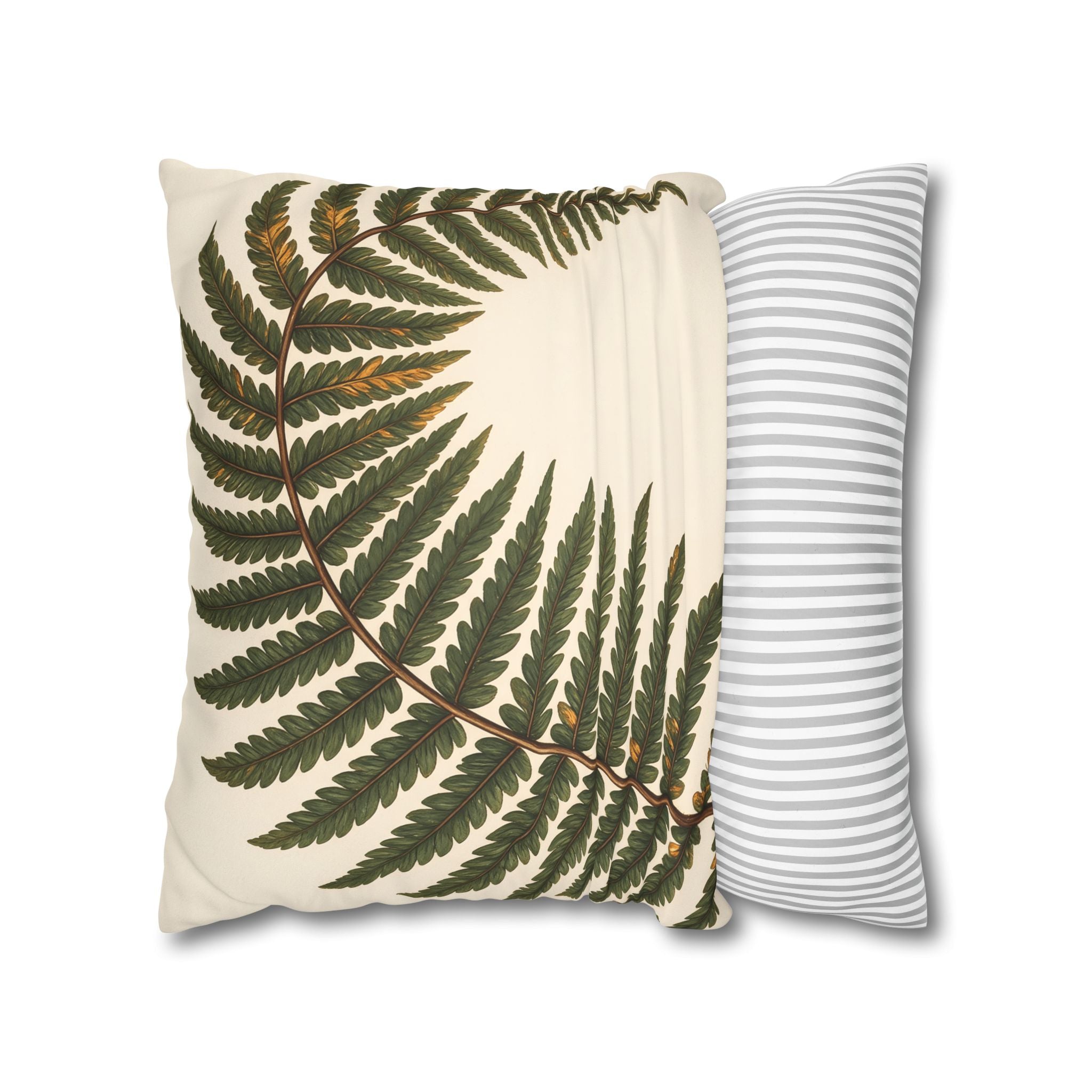 Umber Olive Fern Cushion Cover