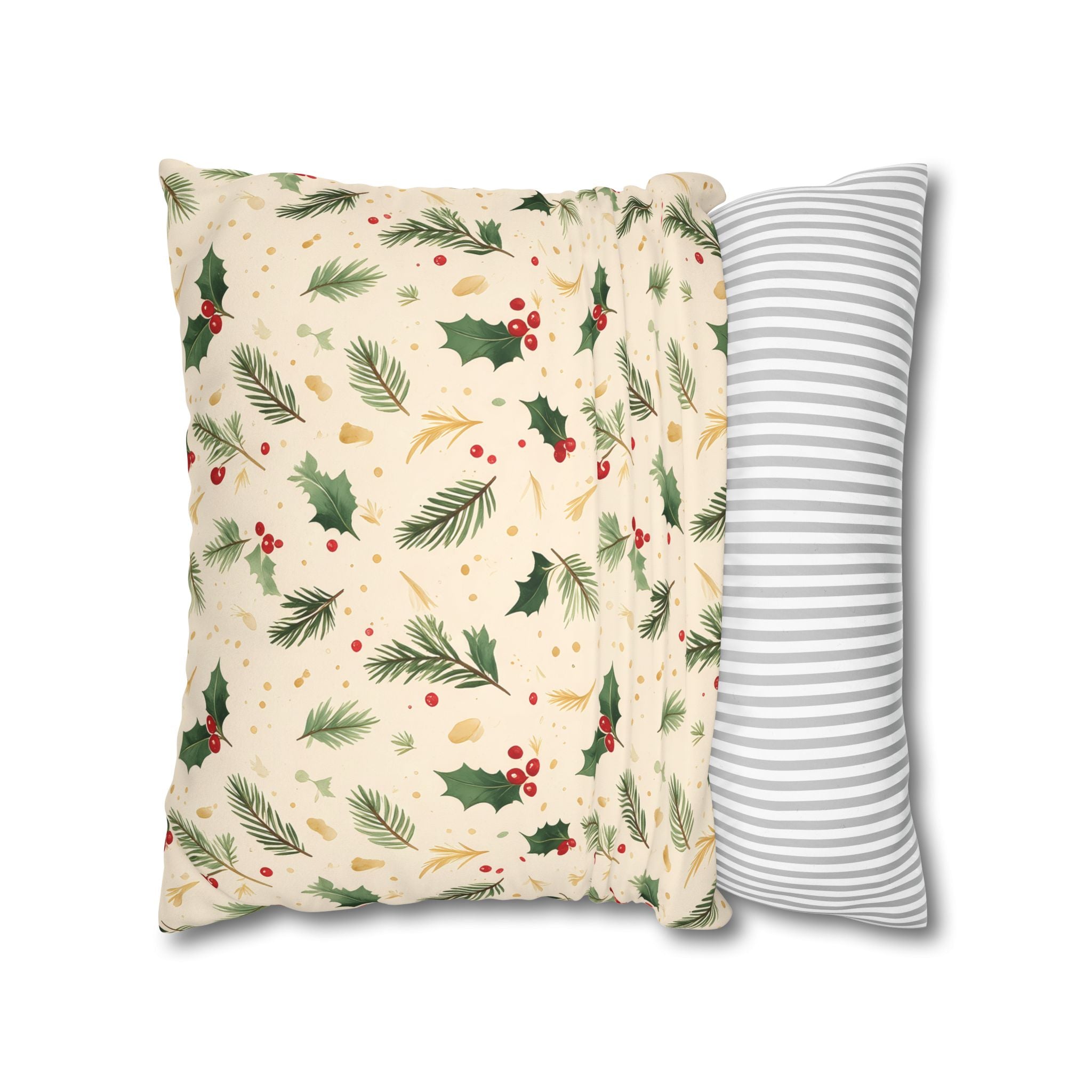 Festive Holly Berry Pillow Cover
