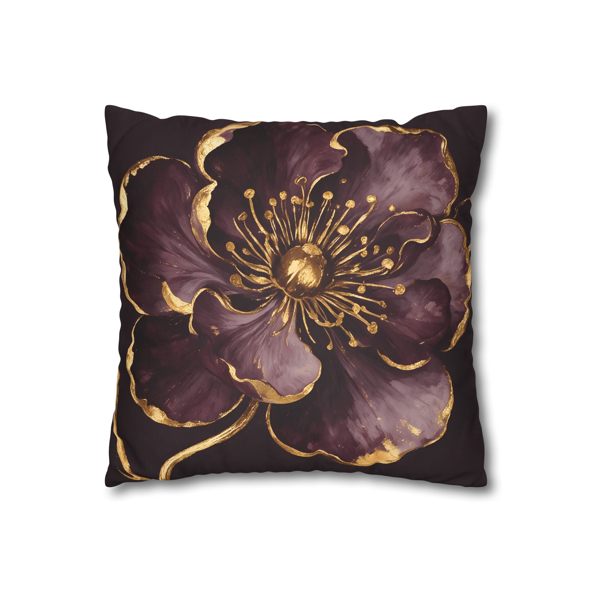 Gilded Plum Floral Pillow Case