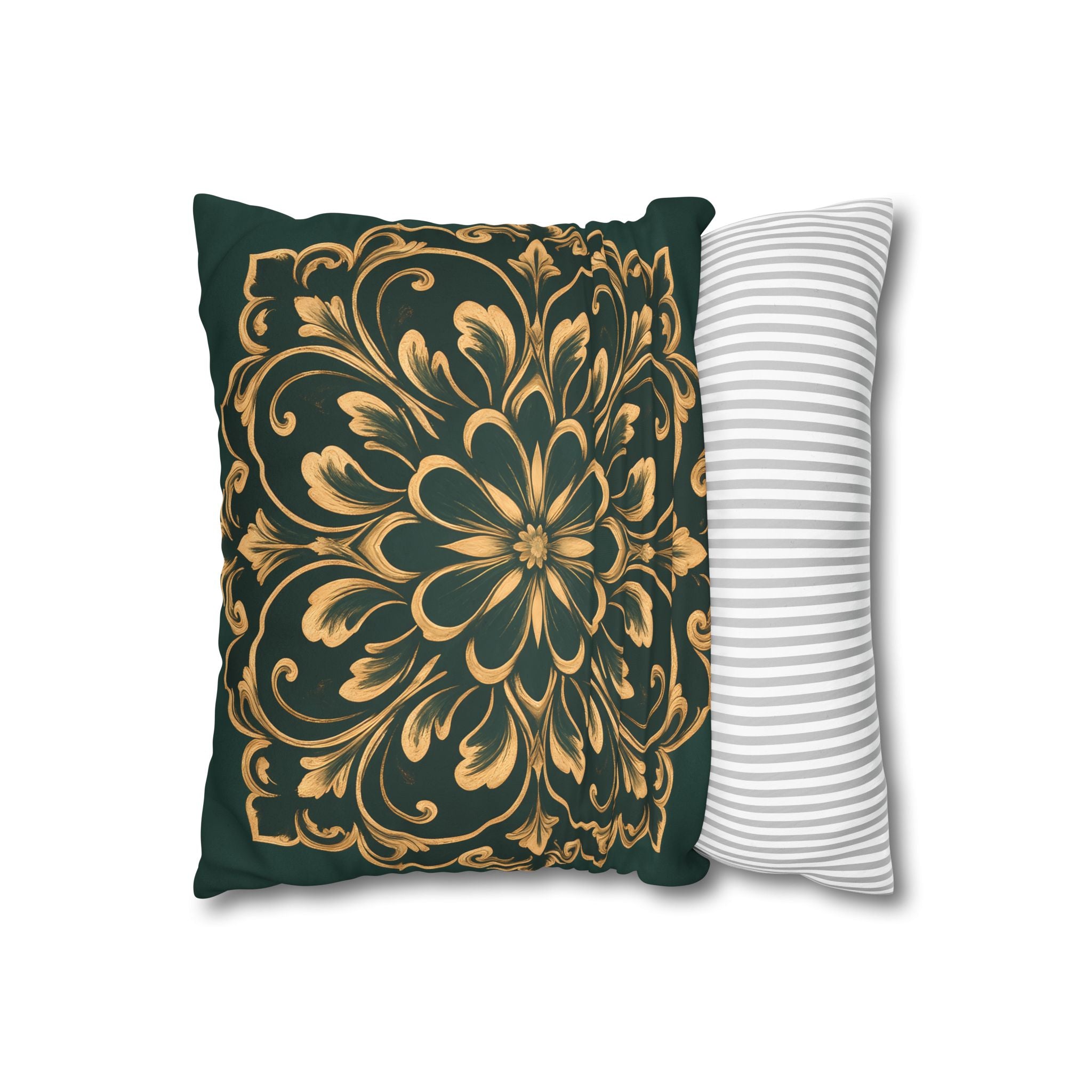 Emerald Gold Radiating Medallion Cushion Cover