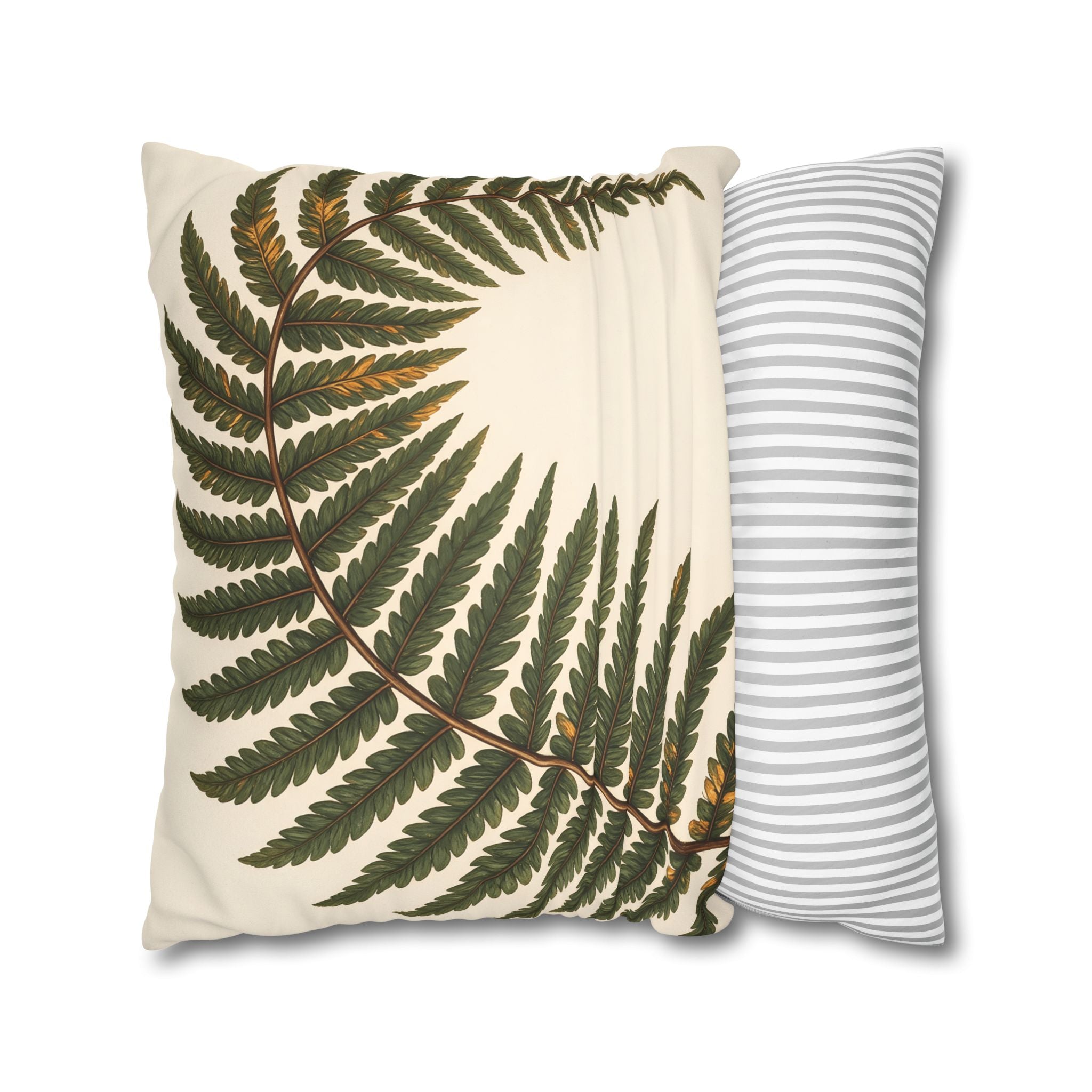 Umber Olive Fern Cushion Cover