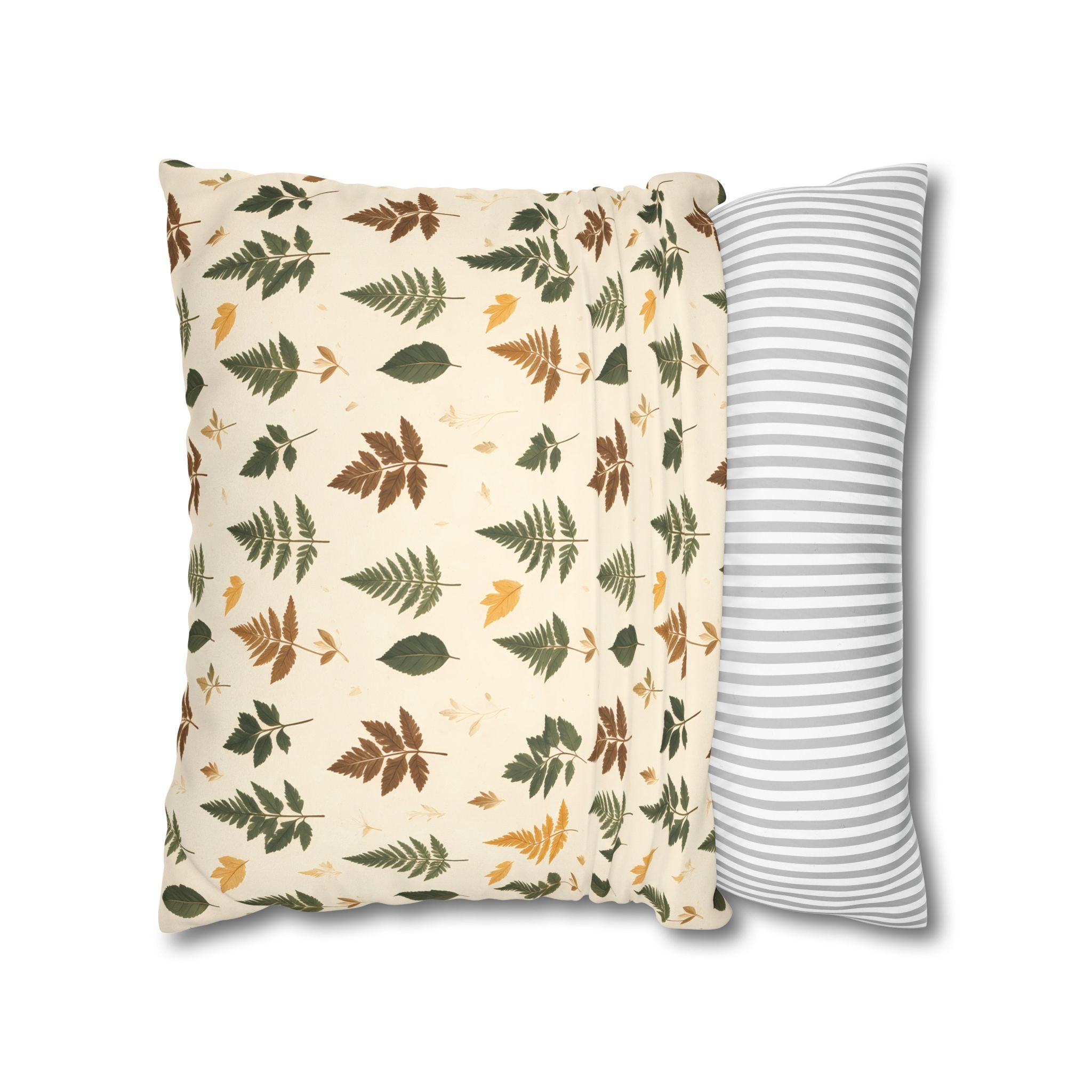 Olive Umber Fern Pillow Cover