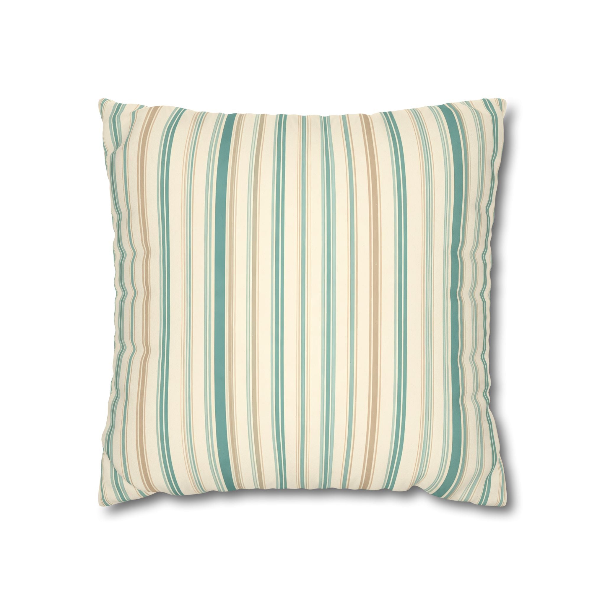 Sea Mist Blue Ticking Stripe Cushion