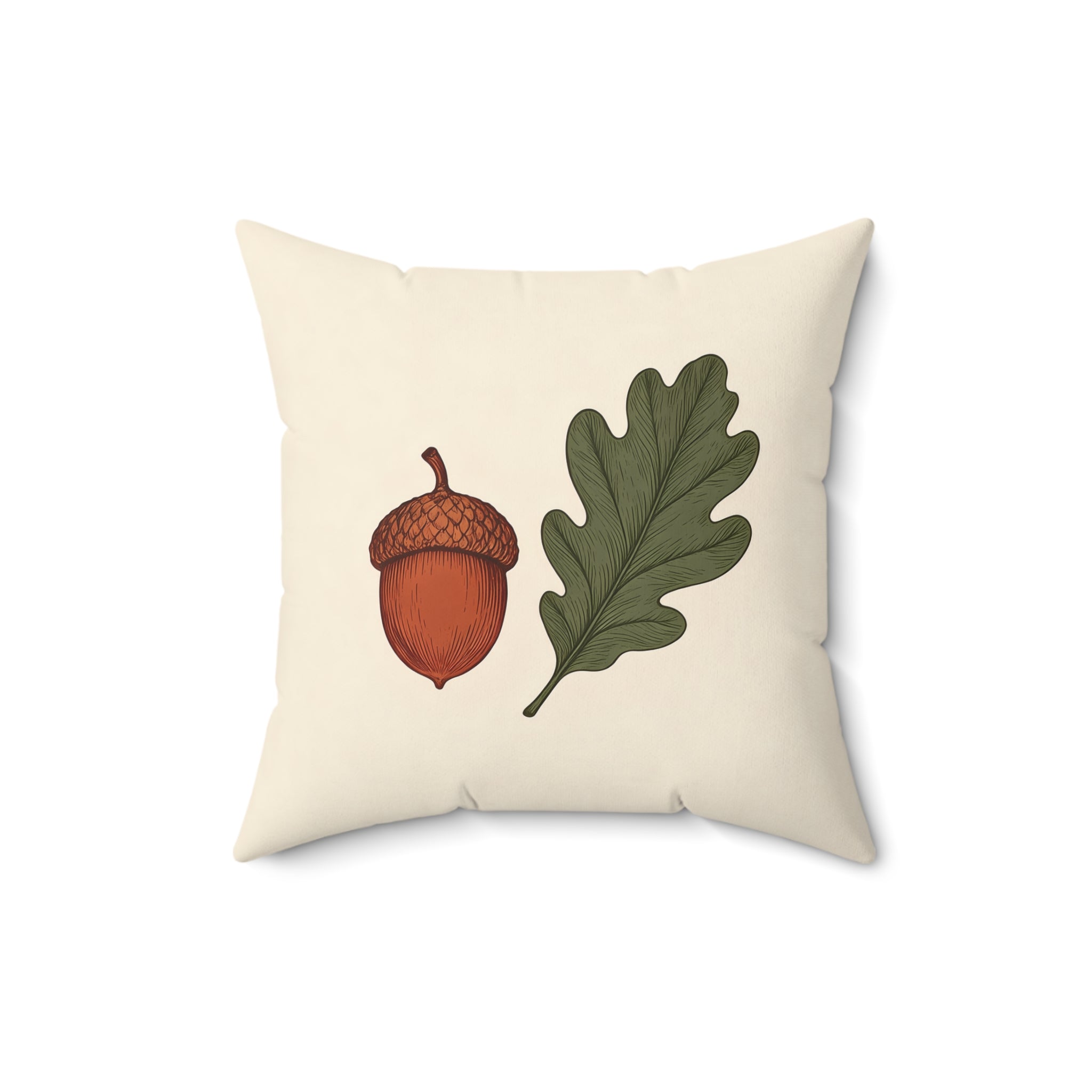 Rustic Acorn and Oak Leaf Throw Pillow