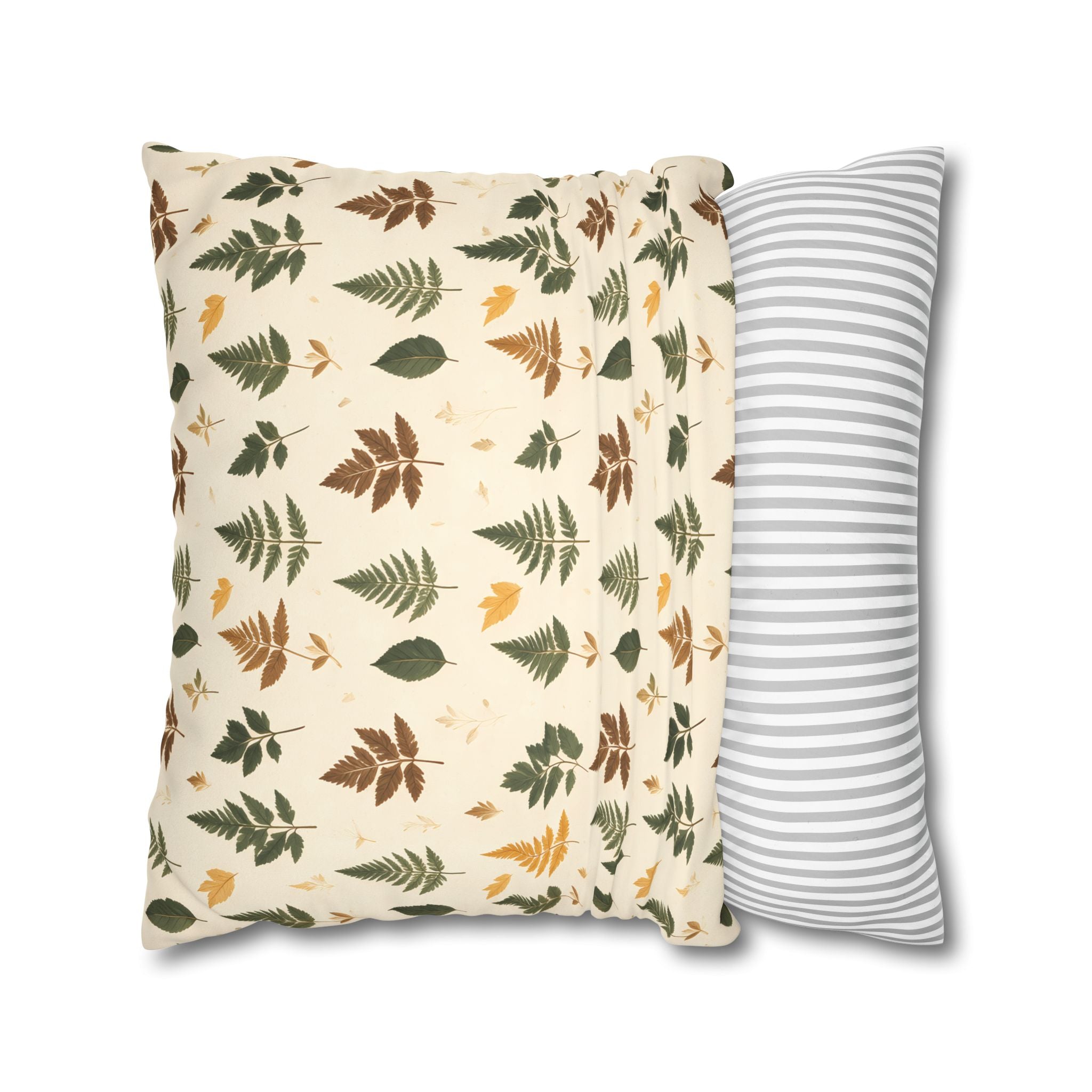 Olive Umber Fern Pillow Cover