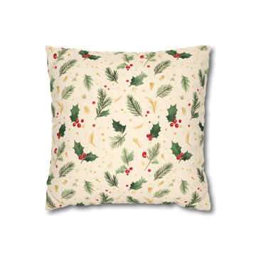 Festive Holly Berry Pillow Cover