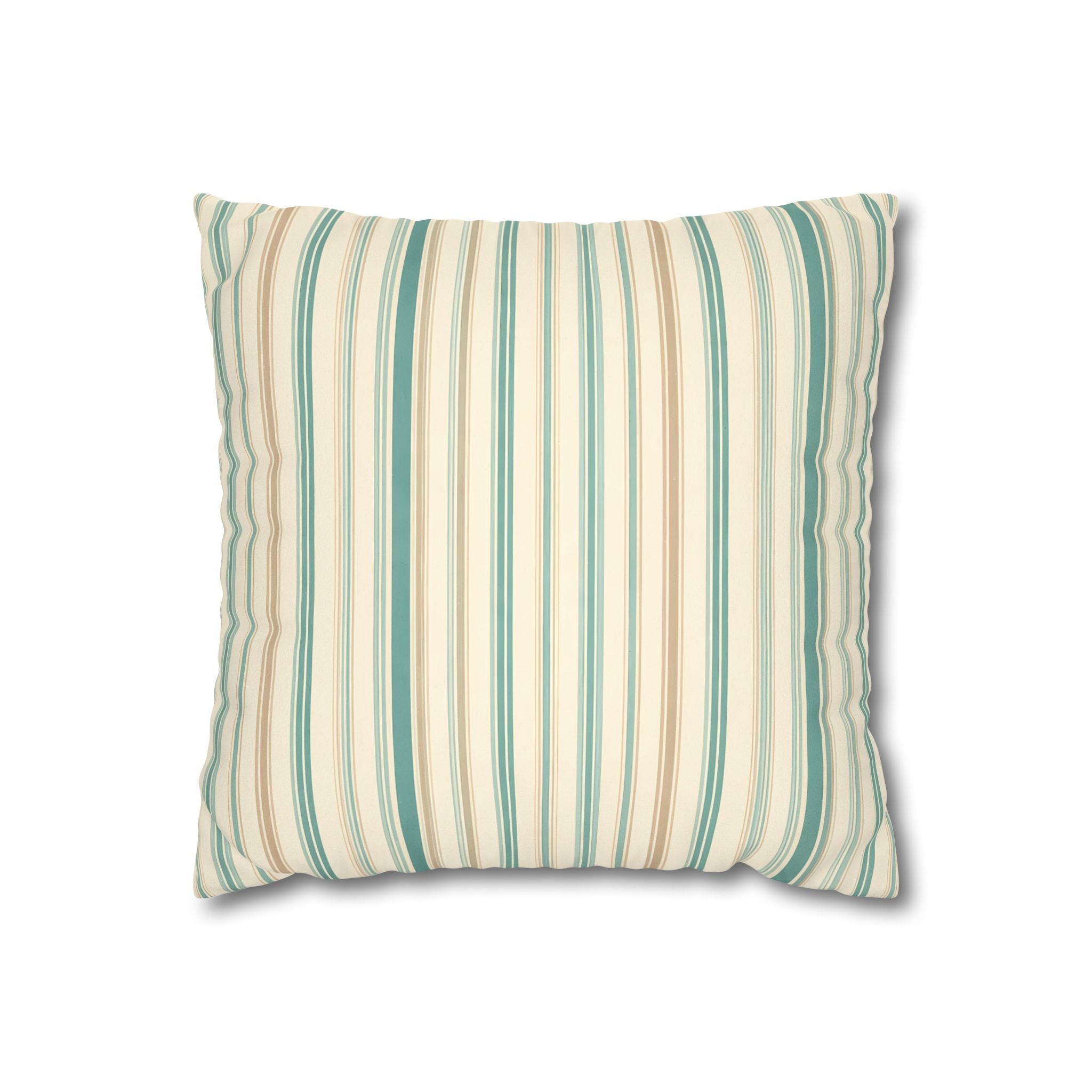 Sea Mist Blue Ticking Stripe Cushion
