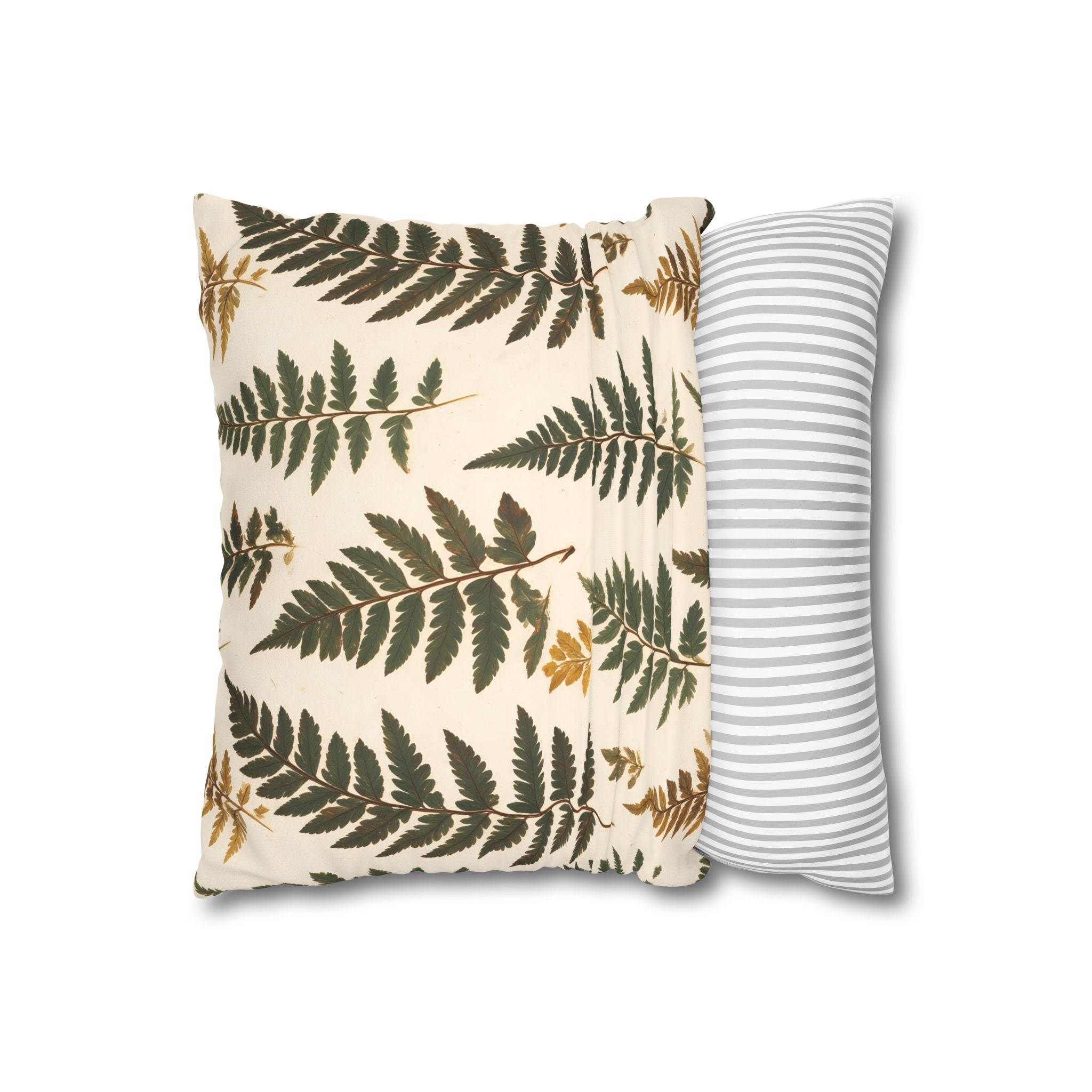 Umber Olive Fern Cushion Cover