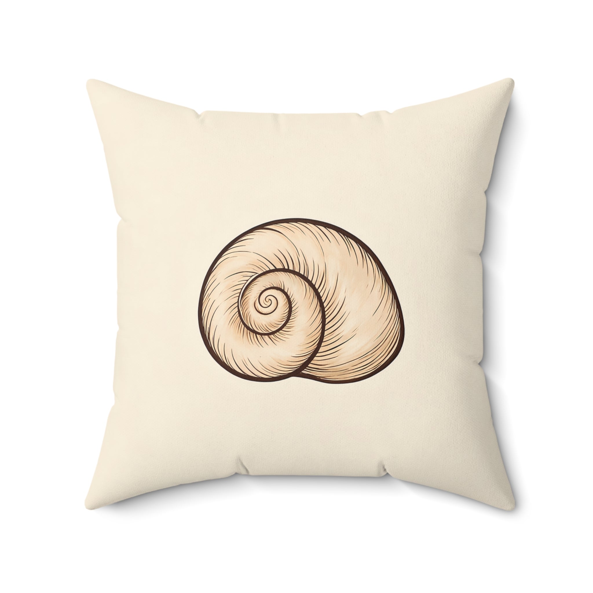 Nautical Snail Shell Throw Pillow