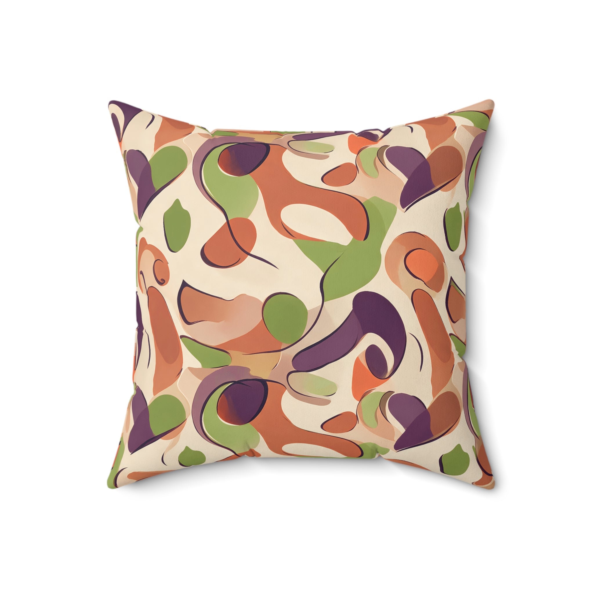 Vibrant Organic Shape Pillow with Insert