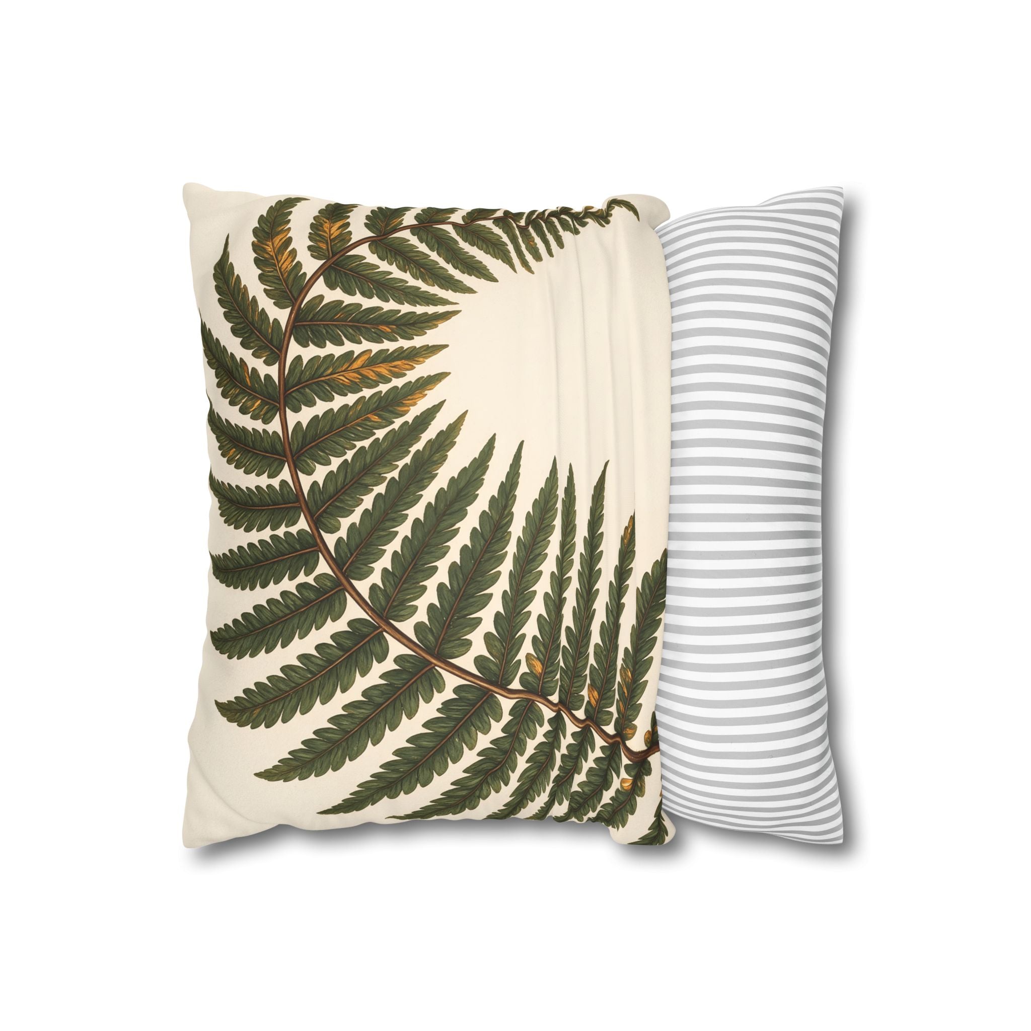 Umber Olive Fern Cushion Cover