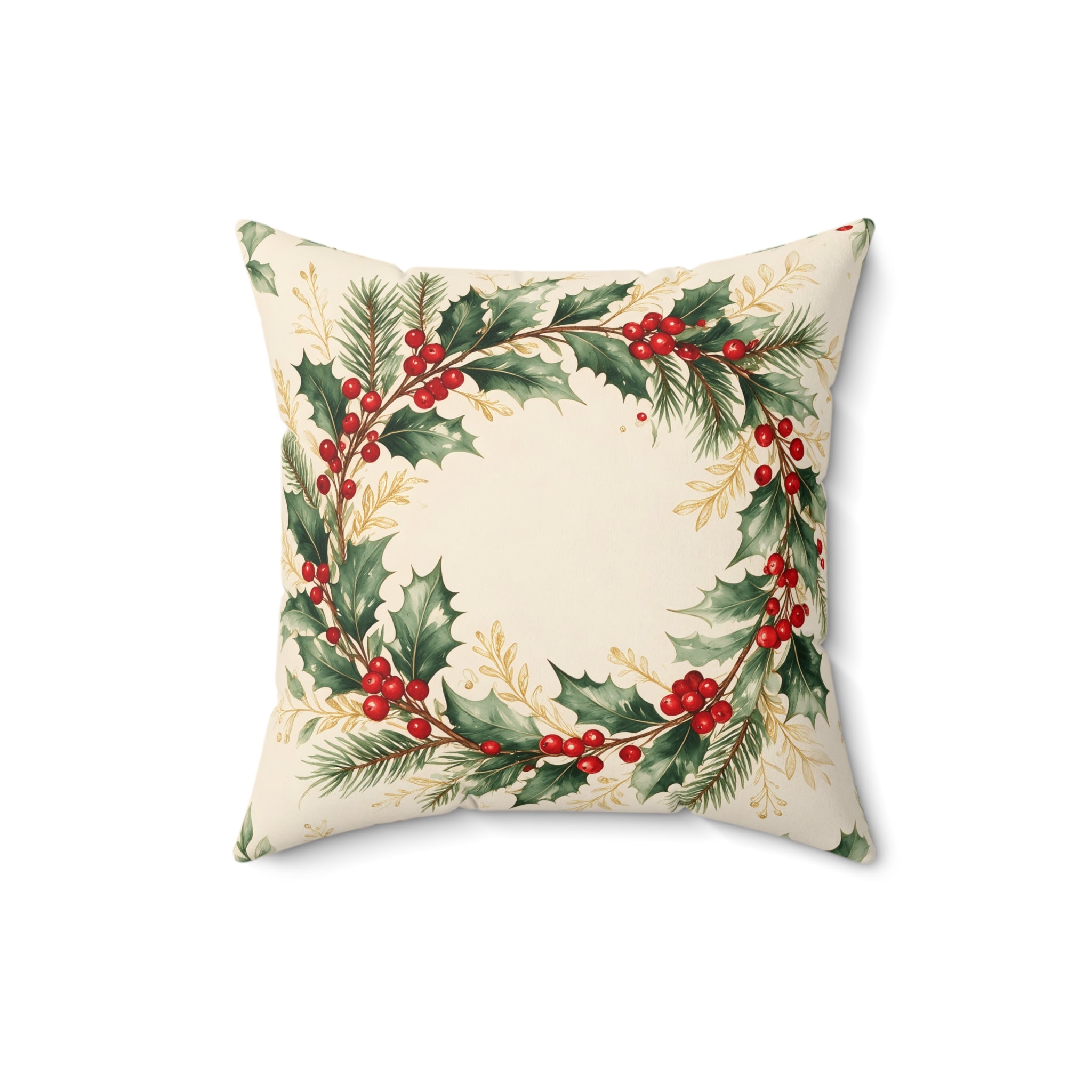 Christmas Wreath Throw Pillow with Insert