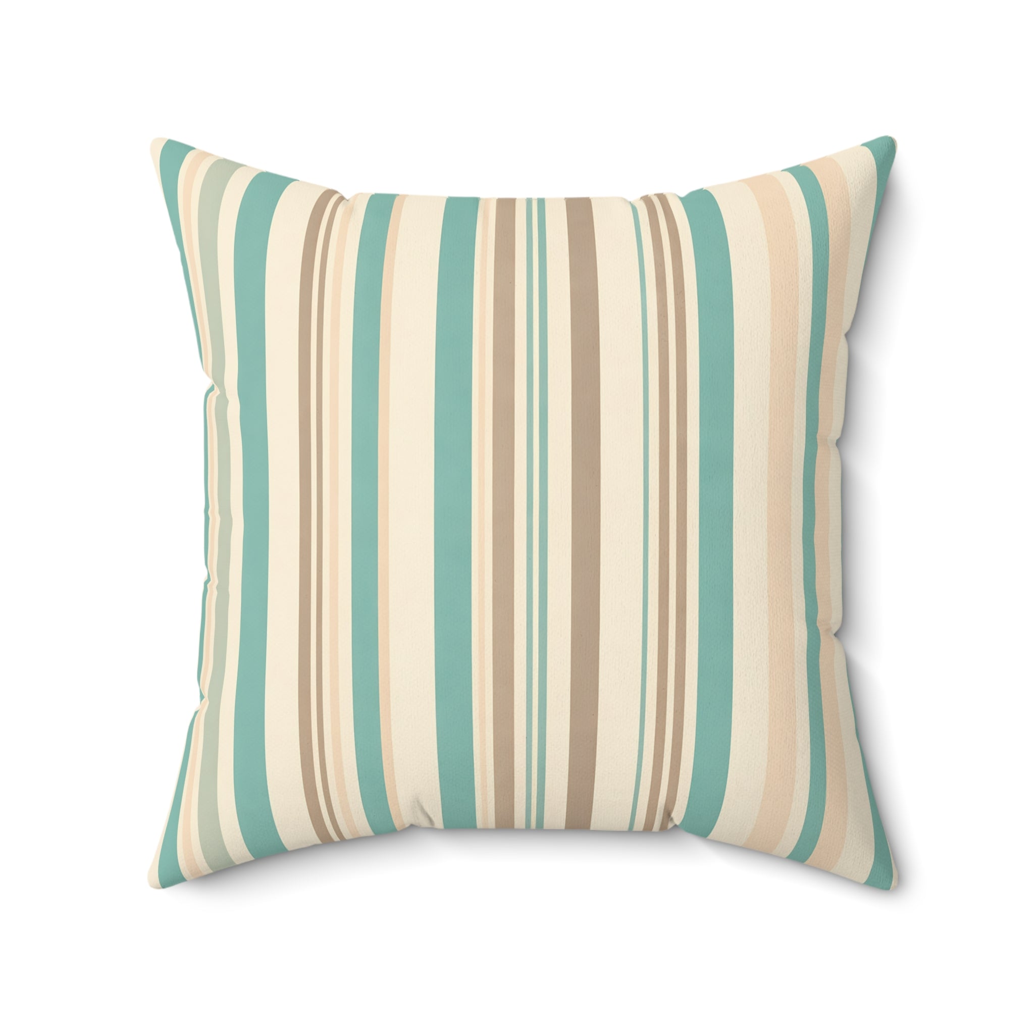 Shoreline Patina Blue Striped Throw Pillow with Insert