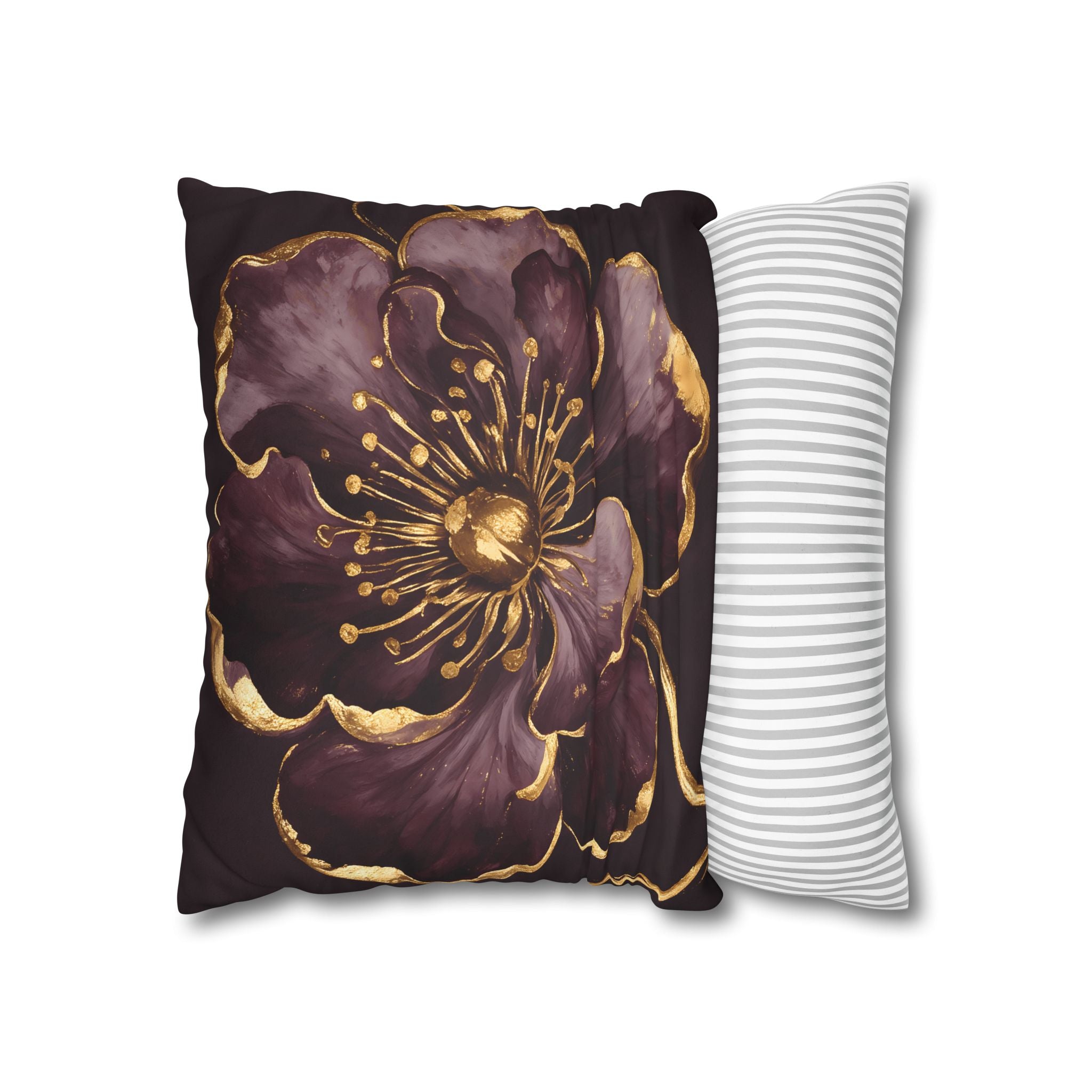 Gilded Plum Floral Pillow Case