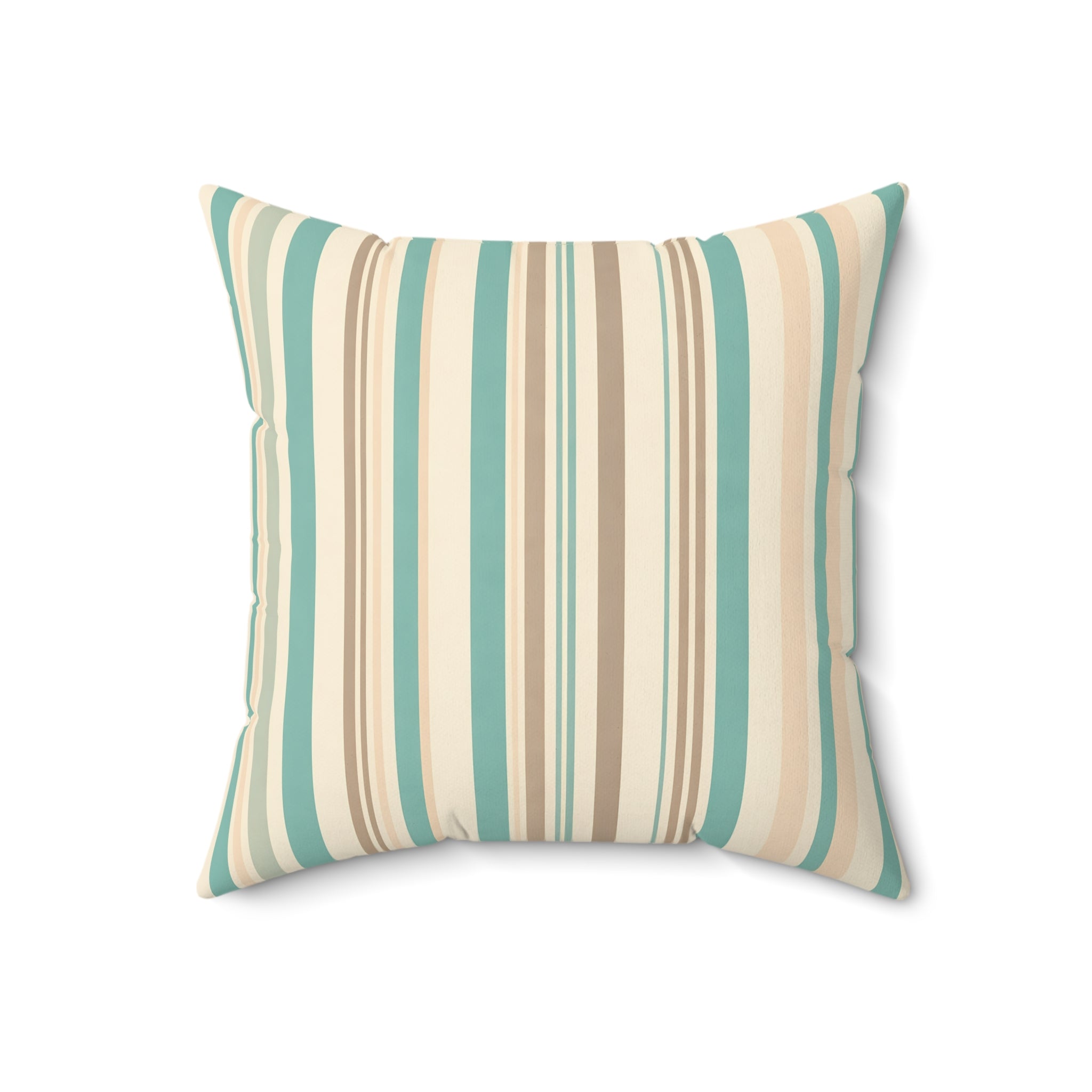 Shoreline Patina Blue Striped Throw Pillow with Insert
