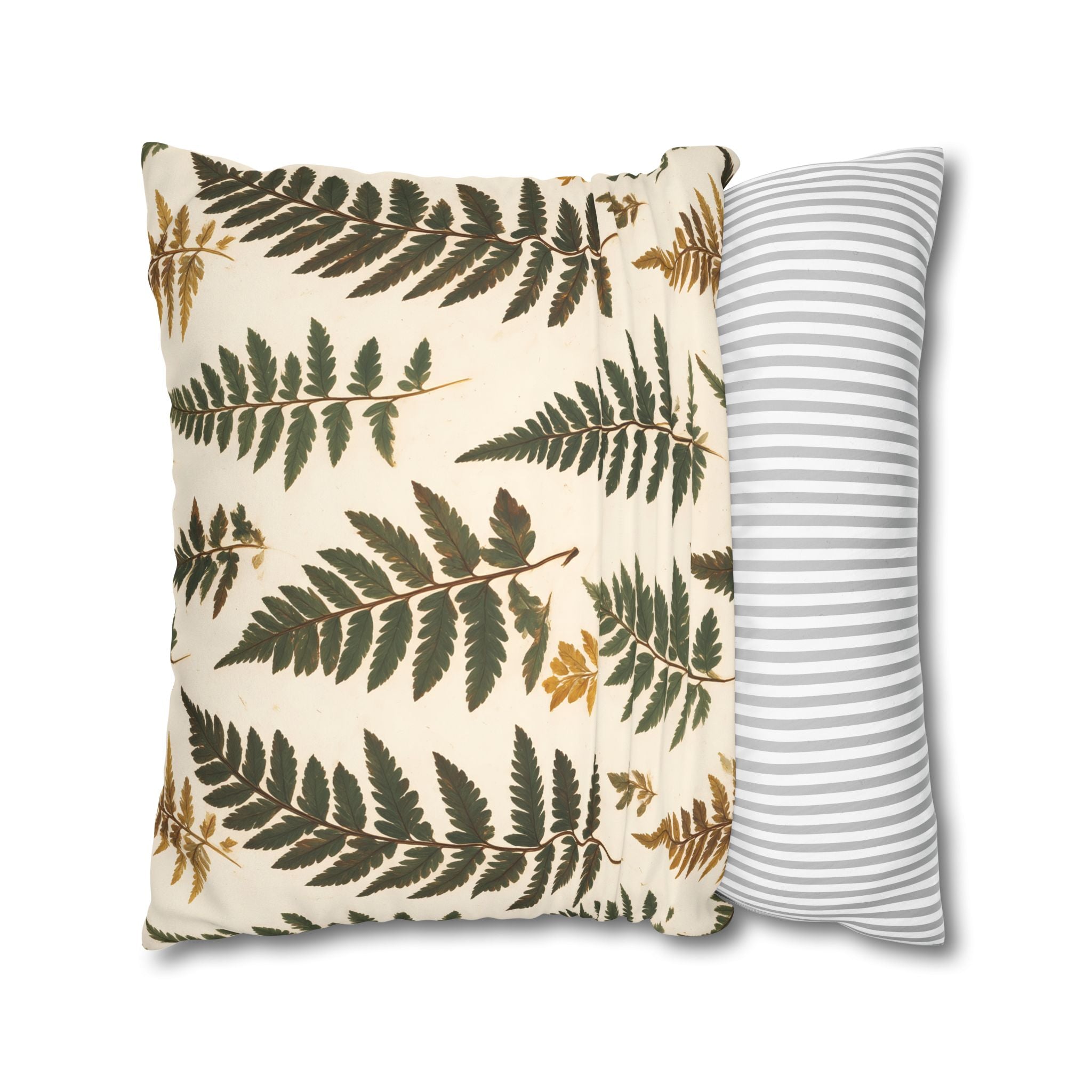 Umber Olive Fern Cushion Cover