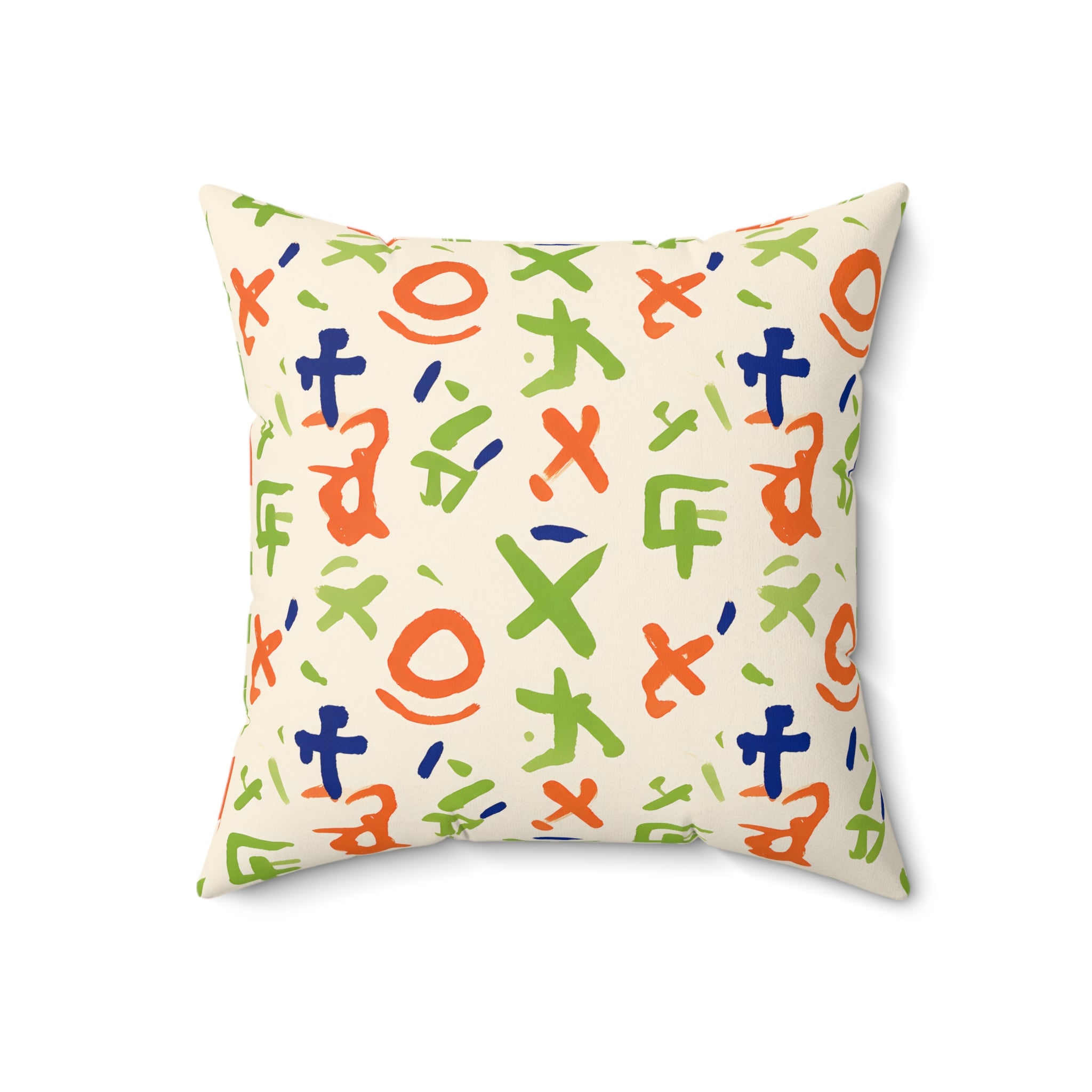 Hand Painted Folk Pillow with Insert