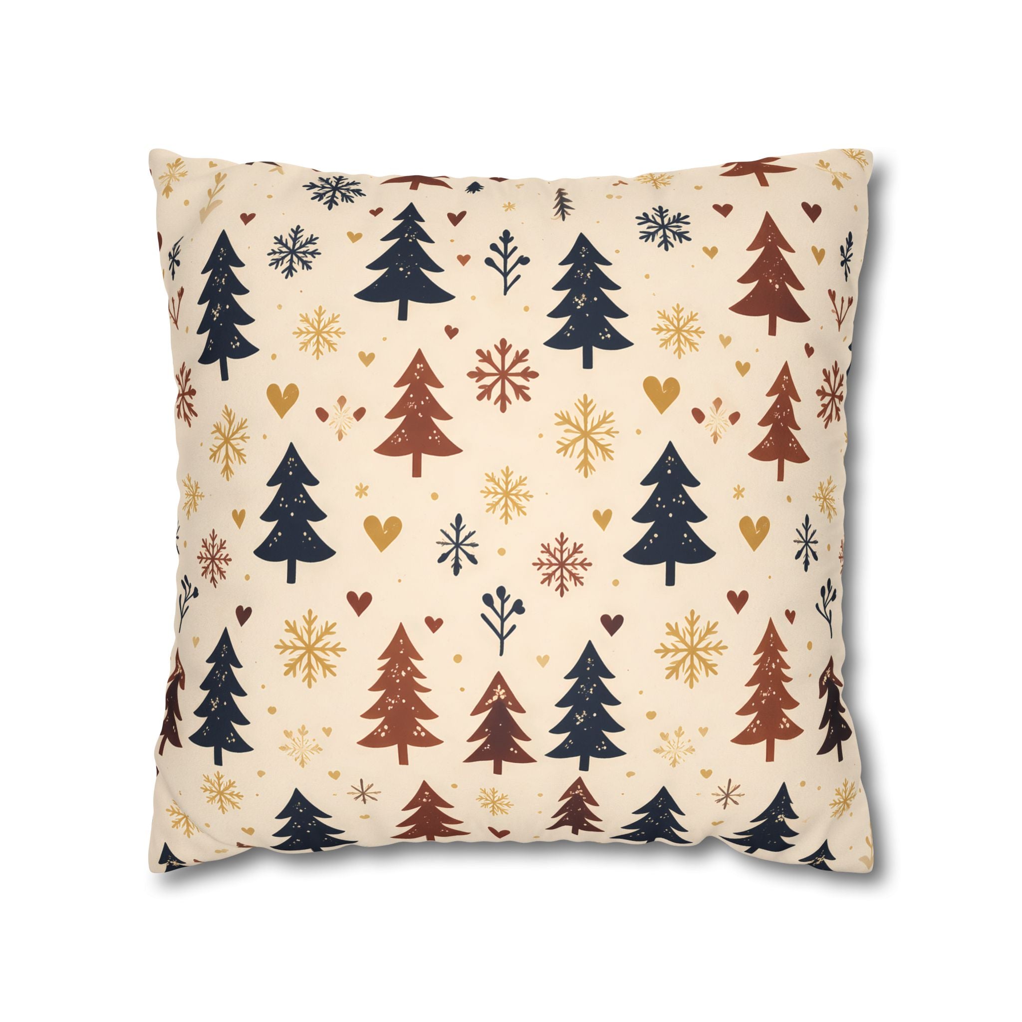 Folk Fir Tree Cushion Cover