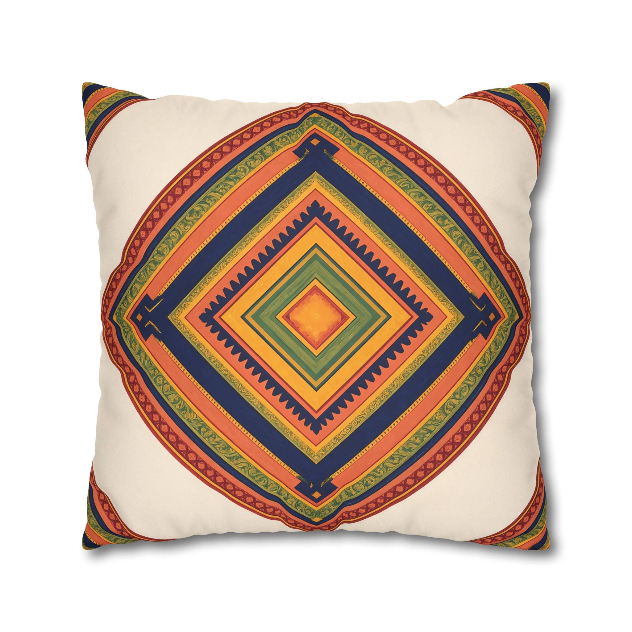 Global Folk Geometric Cushion
