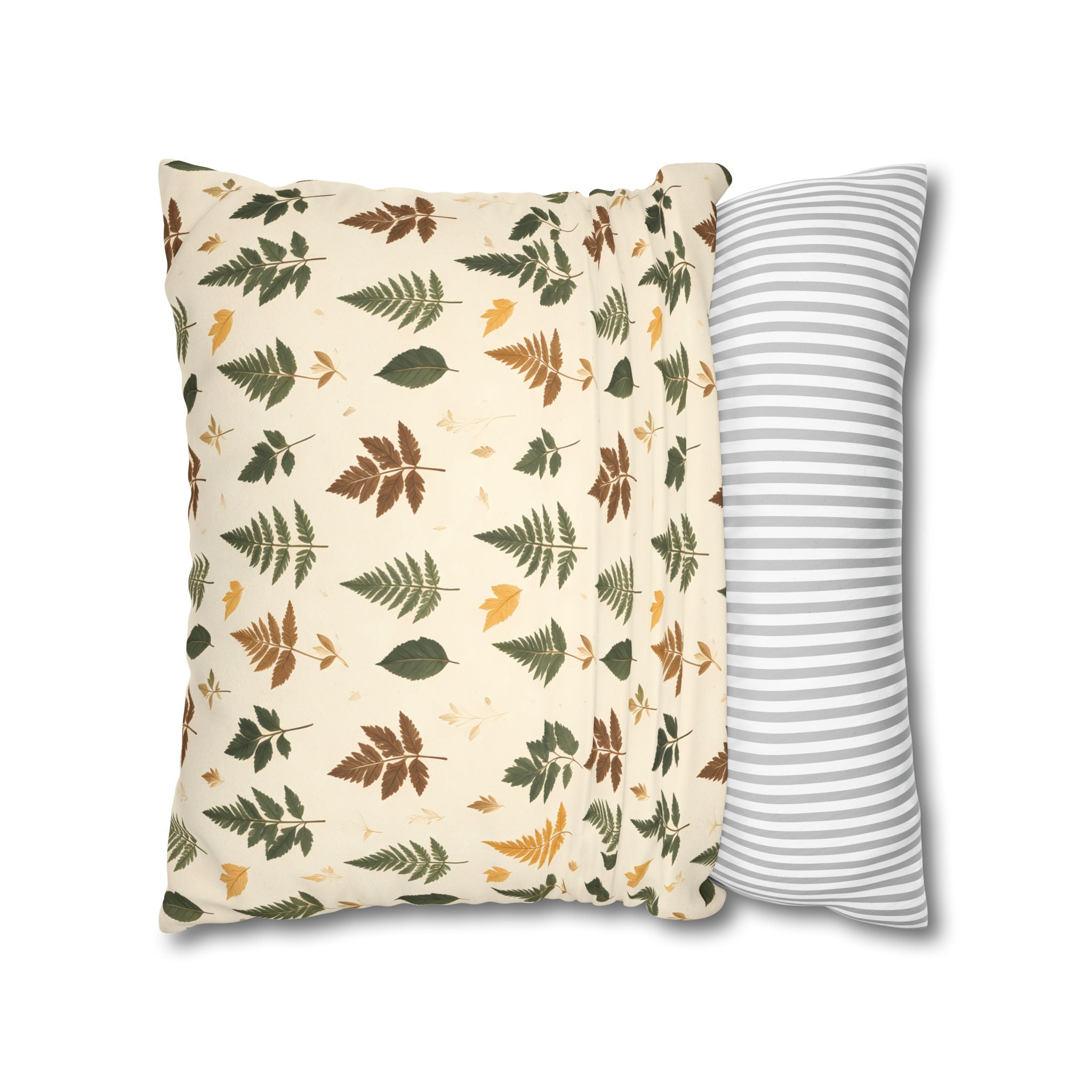 Olive Umber Fern Pillow Cover