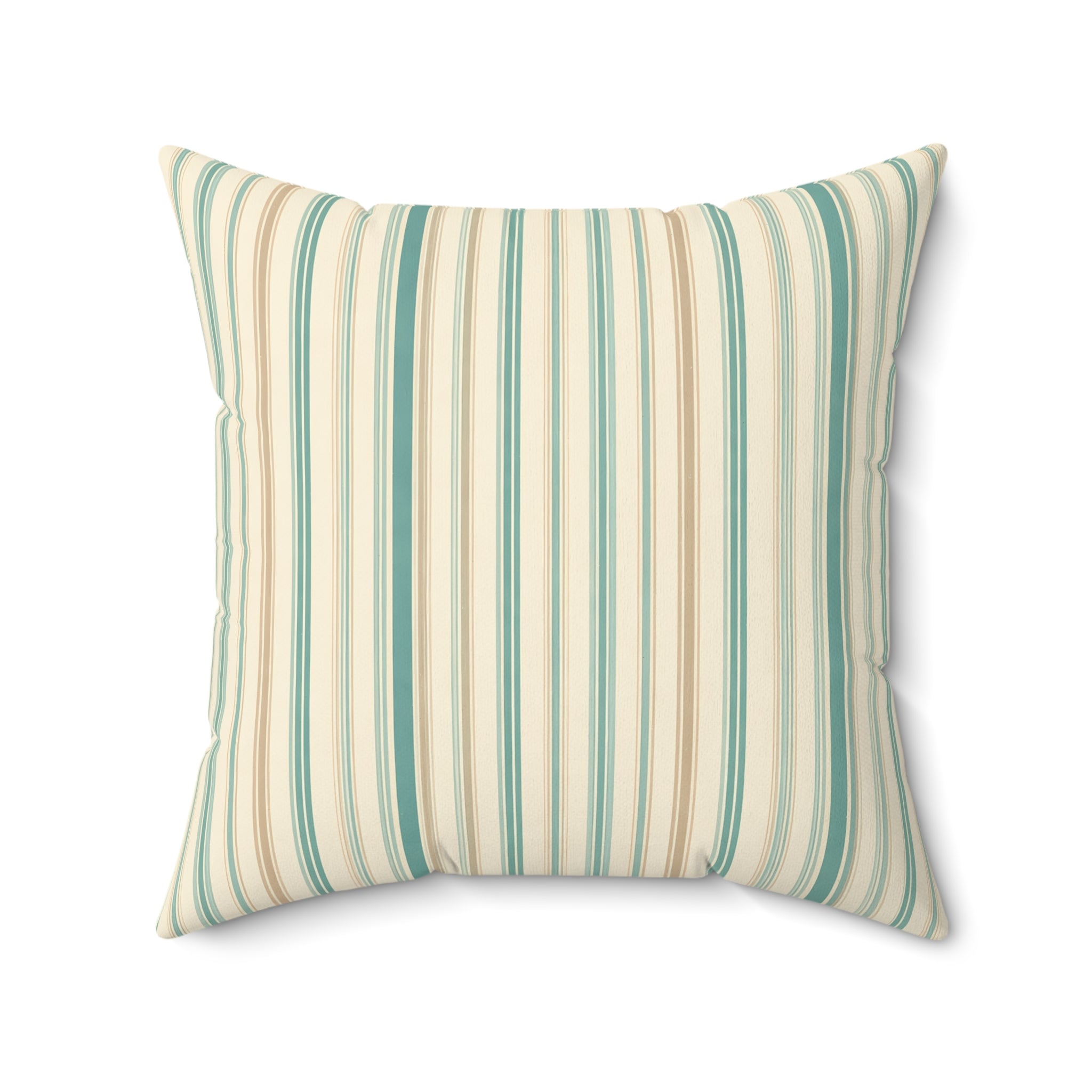 Sea Mist Blue Ticking Stripe Pillow with Insert