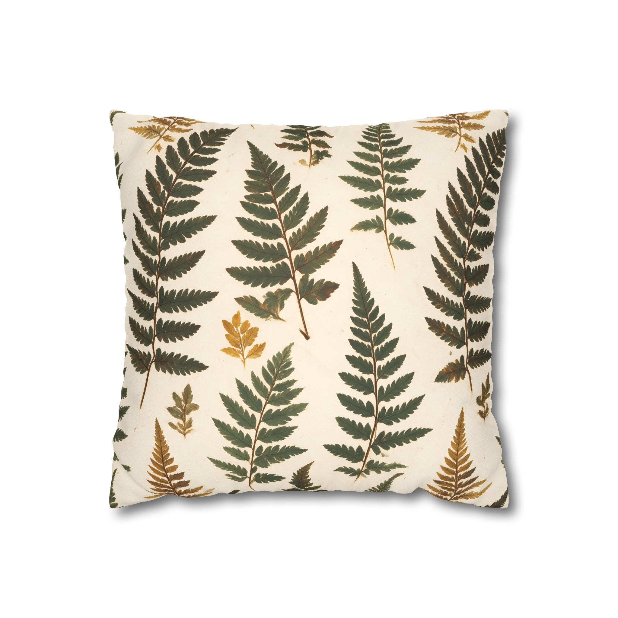 Umber Olive Fern Cushion Cover