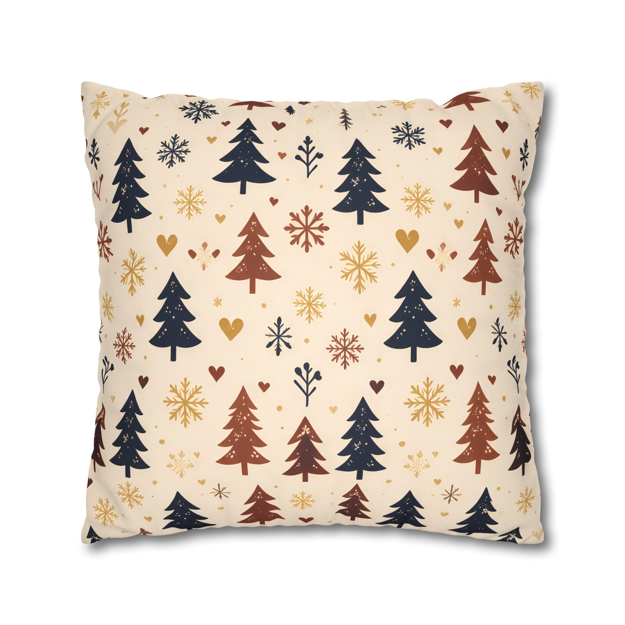 Folk Fir Tree Cushion Cover