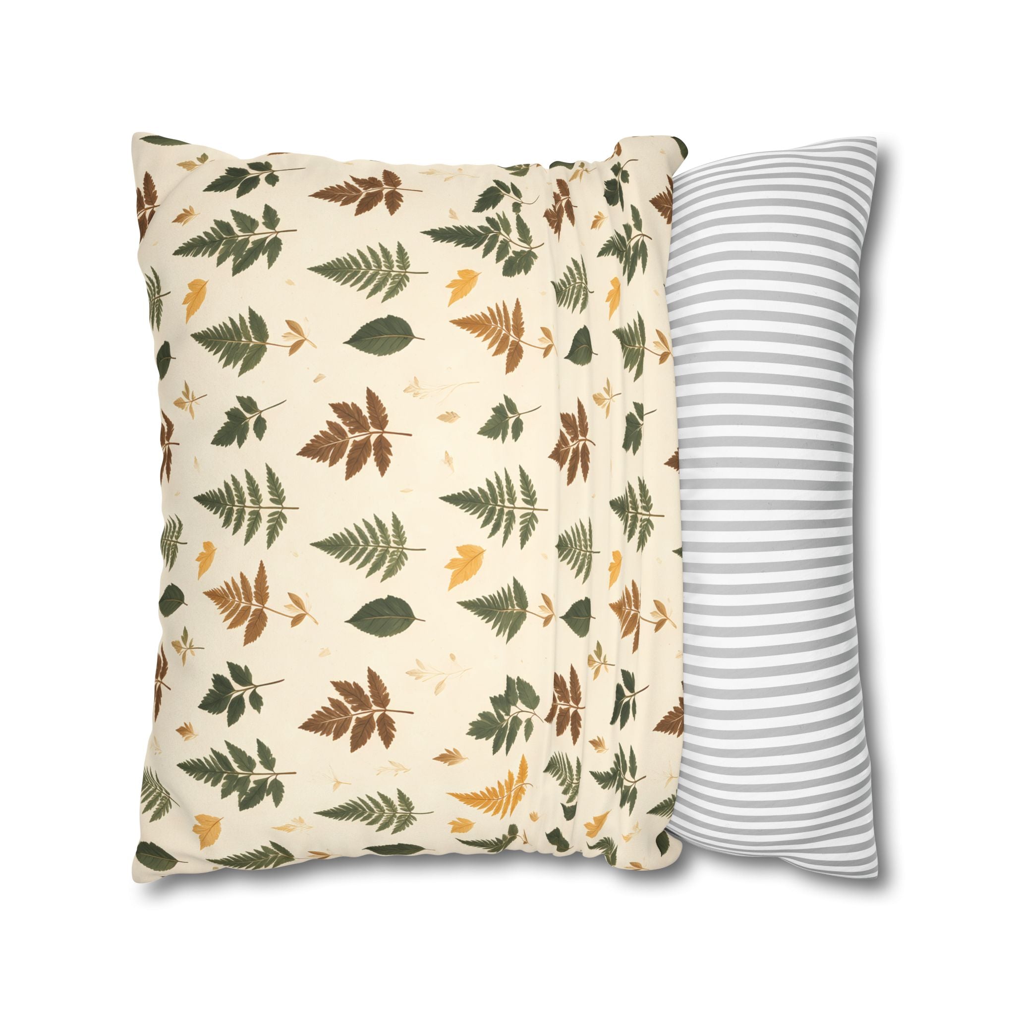 Olive Umber Fern Pillow Cover