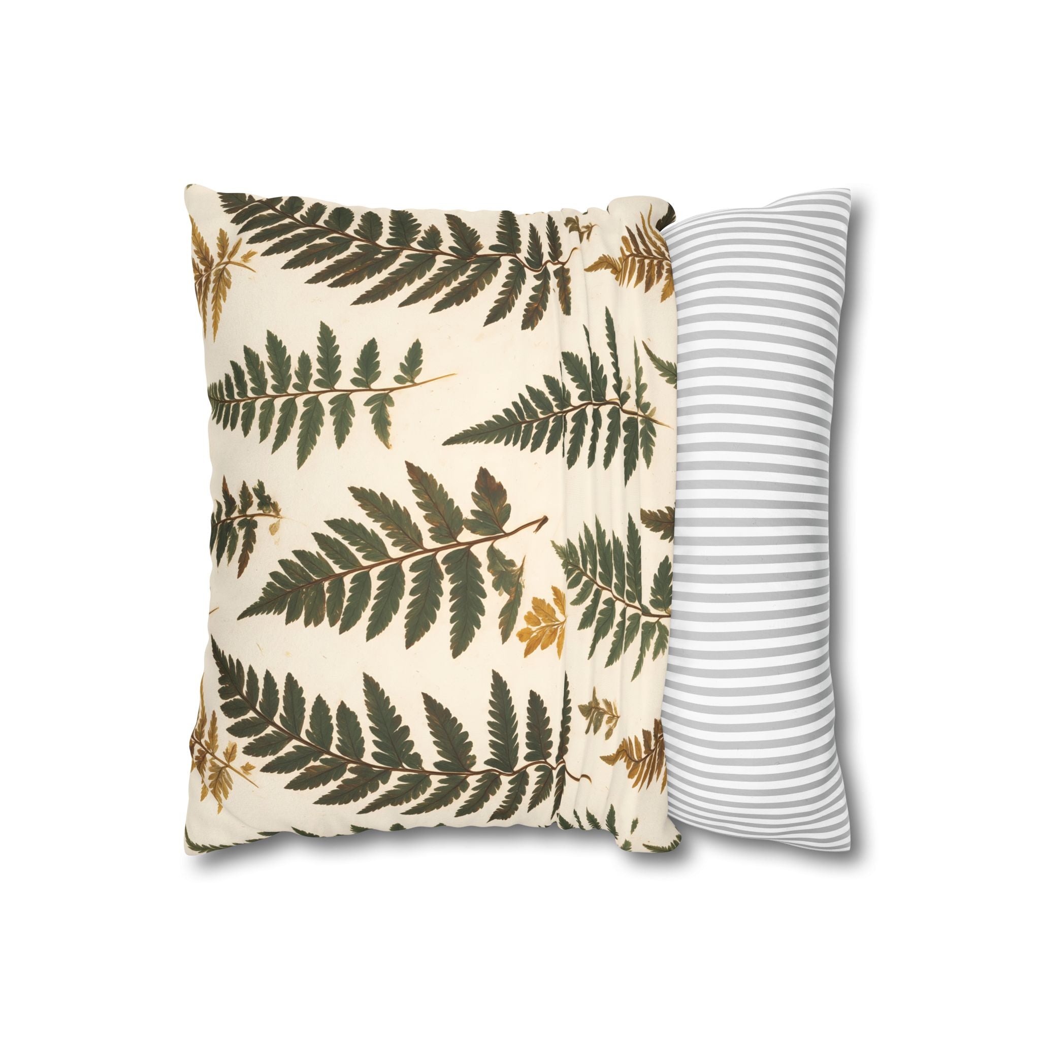 Umber Olive Fern Cushion Cover