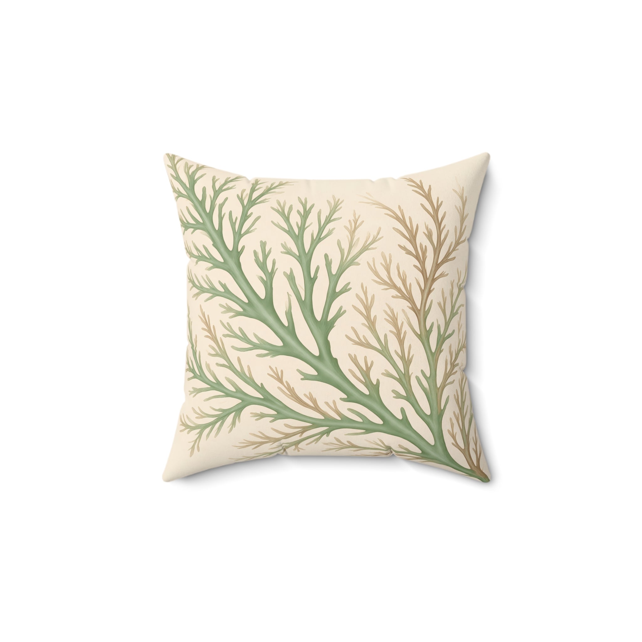 Sage Marine Frond Throw Pillow with Insert