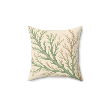 Sage Marine Frond Throw Pillow with Insert
