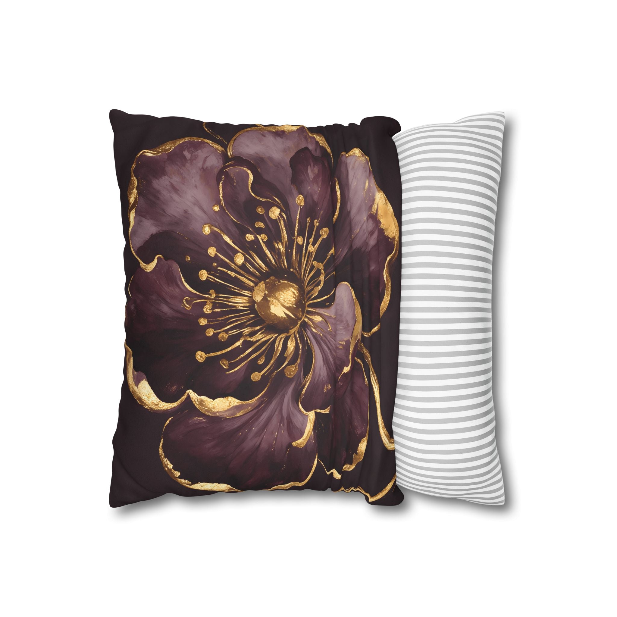 Gilded Plum Floral Pillow Case