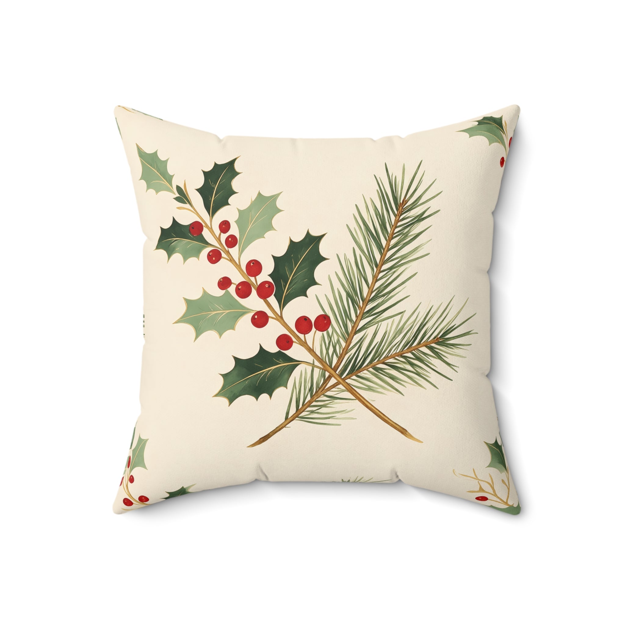 Holly Berry Throw Pillow