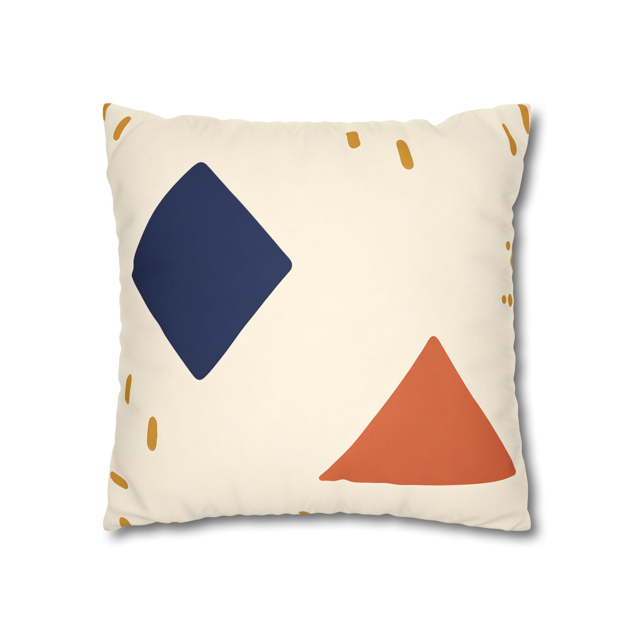 Indigo Diamond & Ochre Dash Pillow Cover