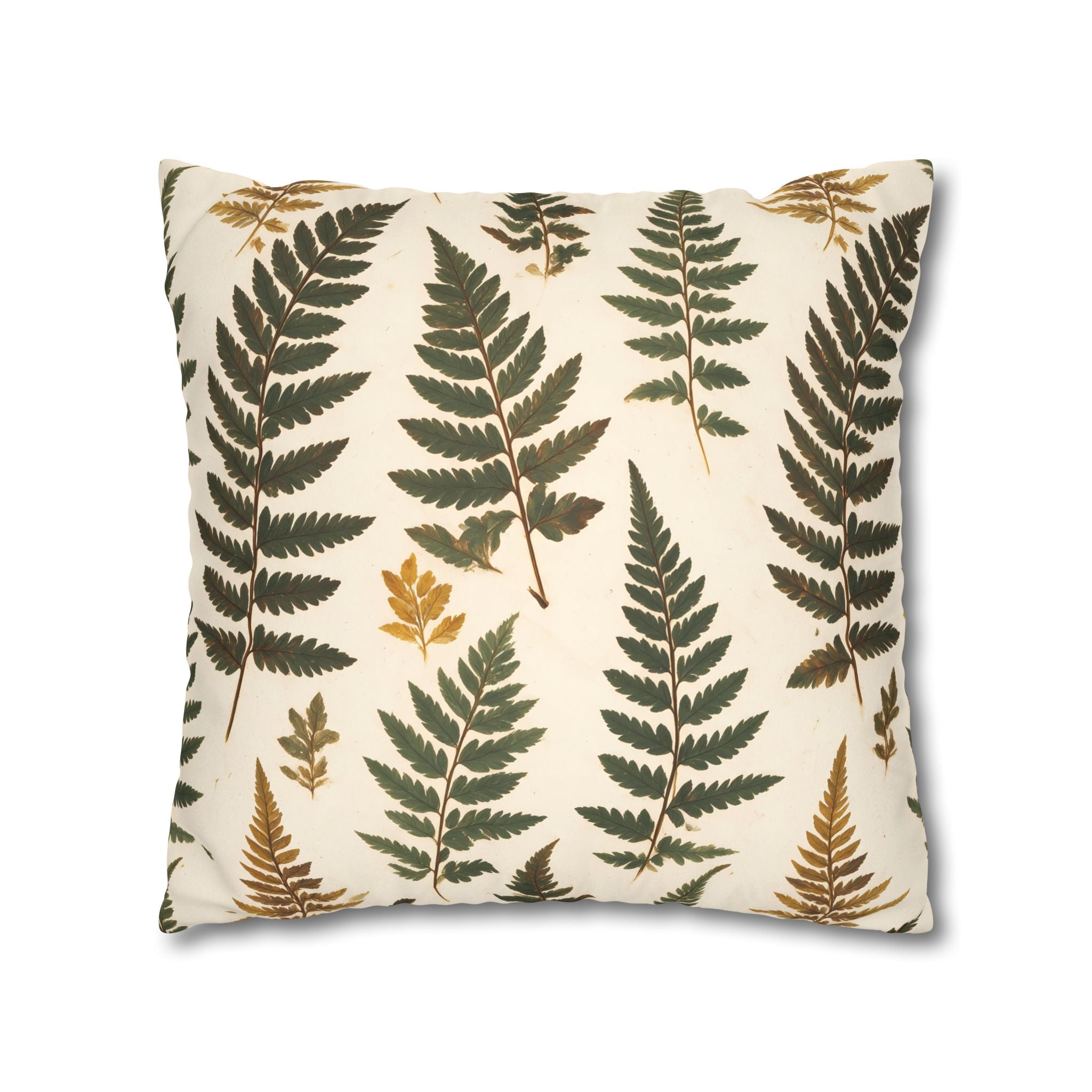 Umber Olive Fern Cushion Cover