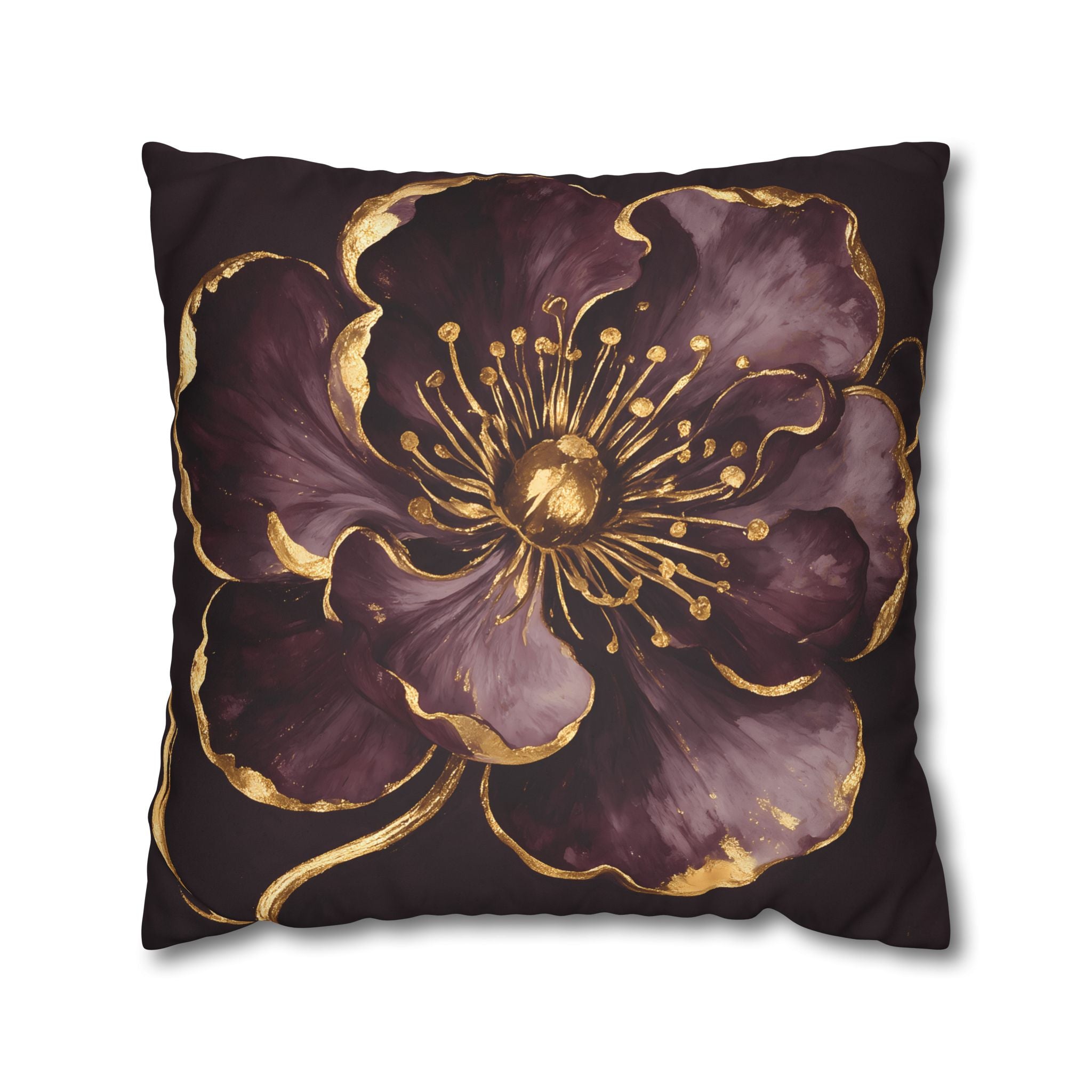 Gilded Plum Floral Pillow Case