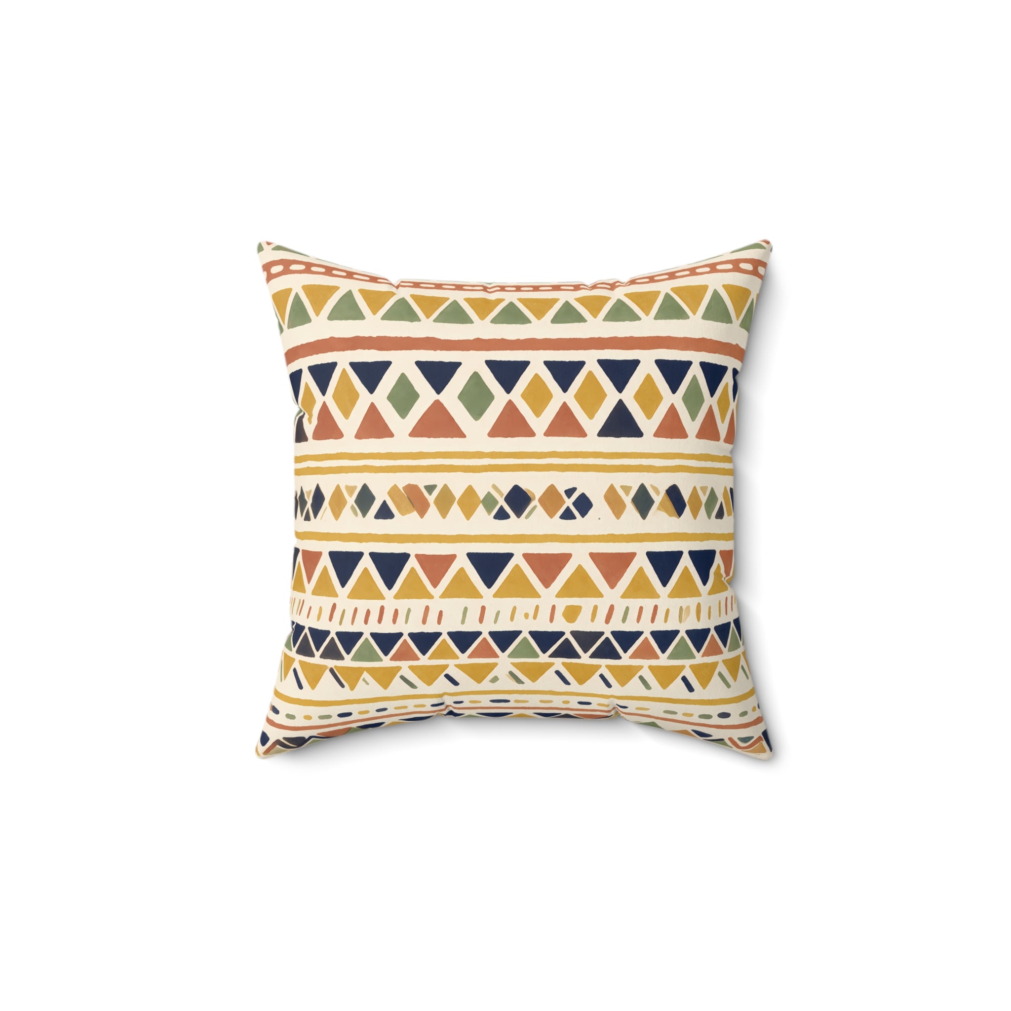 Terracotta Tribal Throw Pillow with Insert