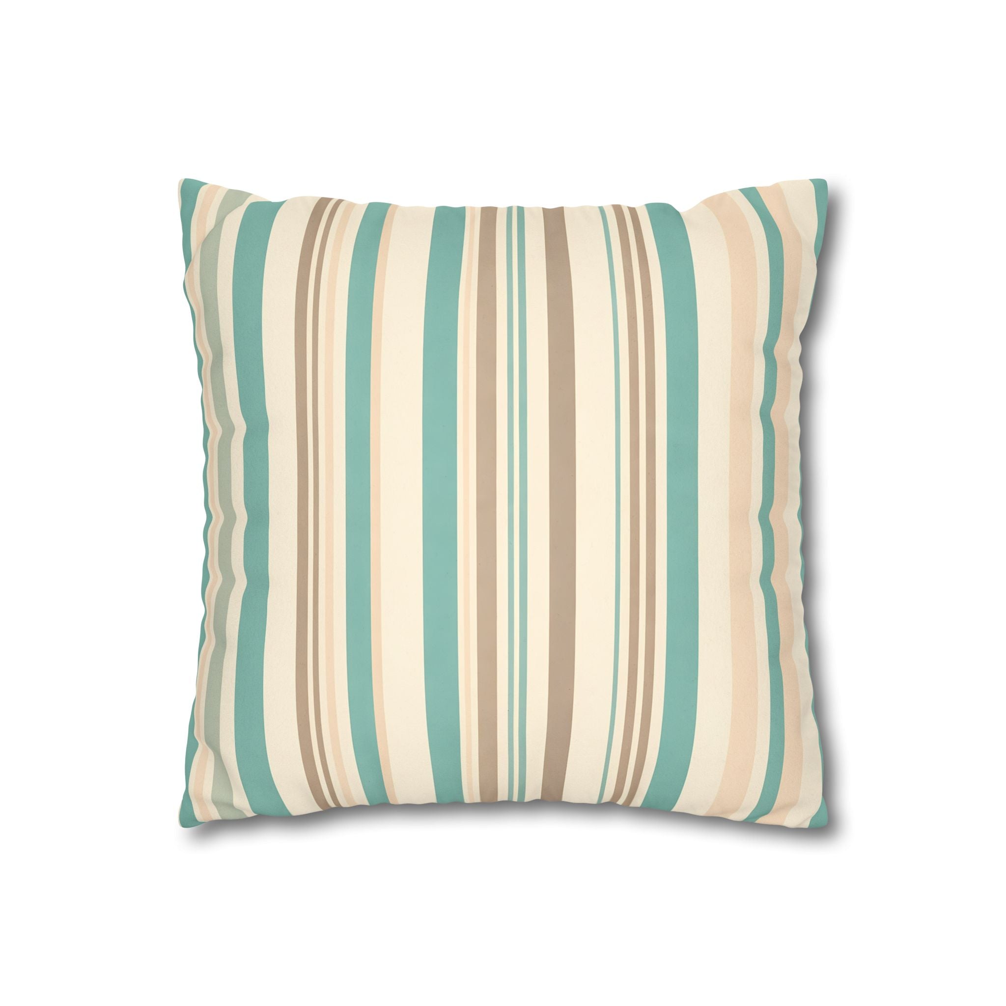 Marine Mist & Sand Vertical Stripe Pillow Cover
